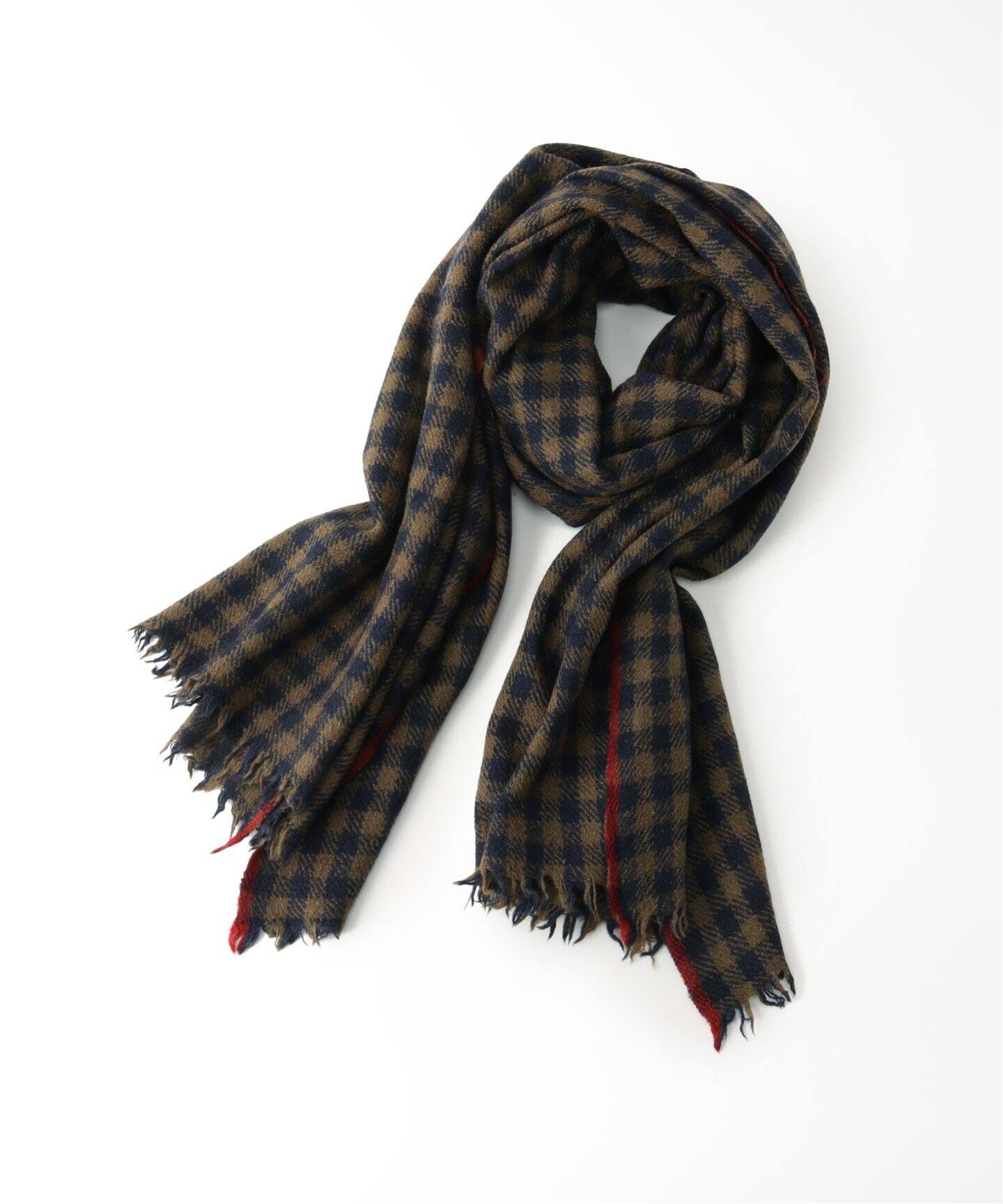 maison de soil/メゾン ド ソイル】 WOOL SILK GINGHAM CHECK S 