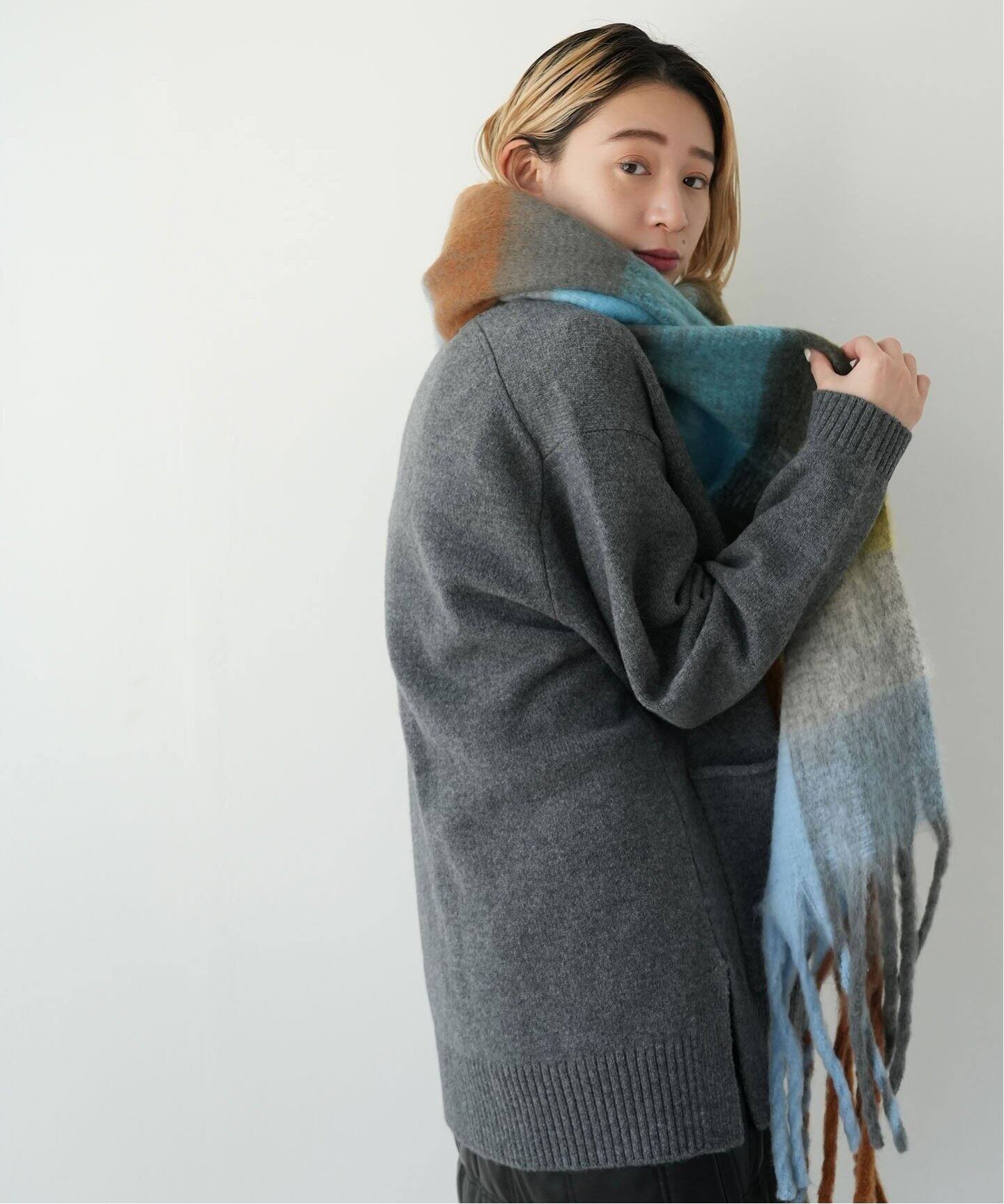MONTEDORO】“632041” アルパカ×モヘア混 ピーコート 哀し 56