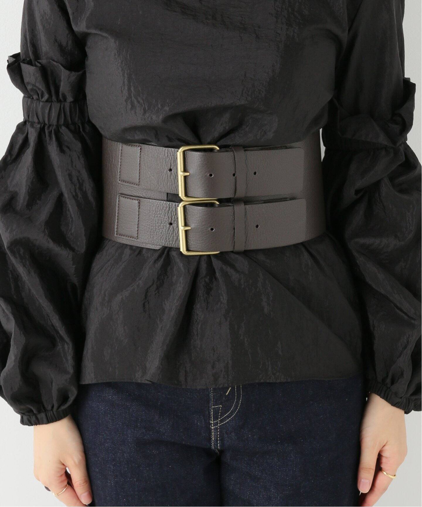 FUMIE TANAKA】 wide 2buckle belt（ベルト）｜NOBLE（ノーブル）の 