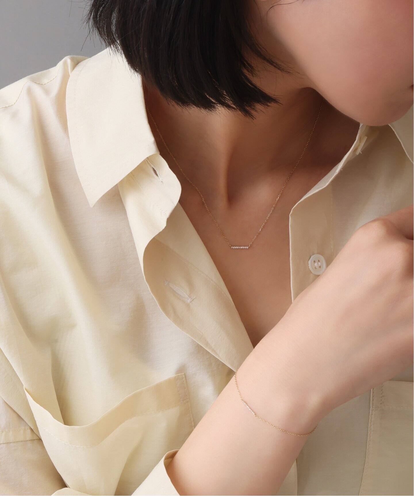 ダイヤ10mmバーネックレス K10（ネックレス）｜Lilas（リラ）の通販  