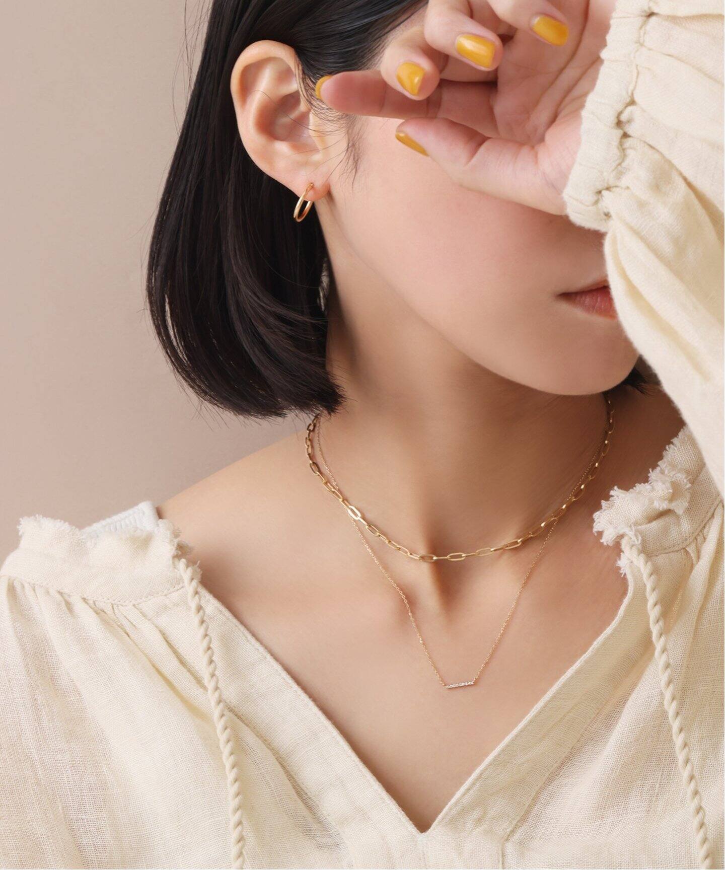 ダイヤ10mmバーネックレス K10（ネックレス）｜Lilas（リラ）の通販  