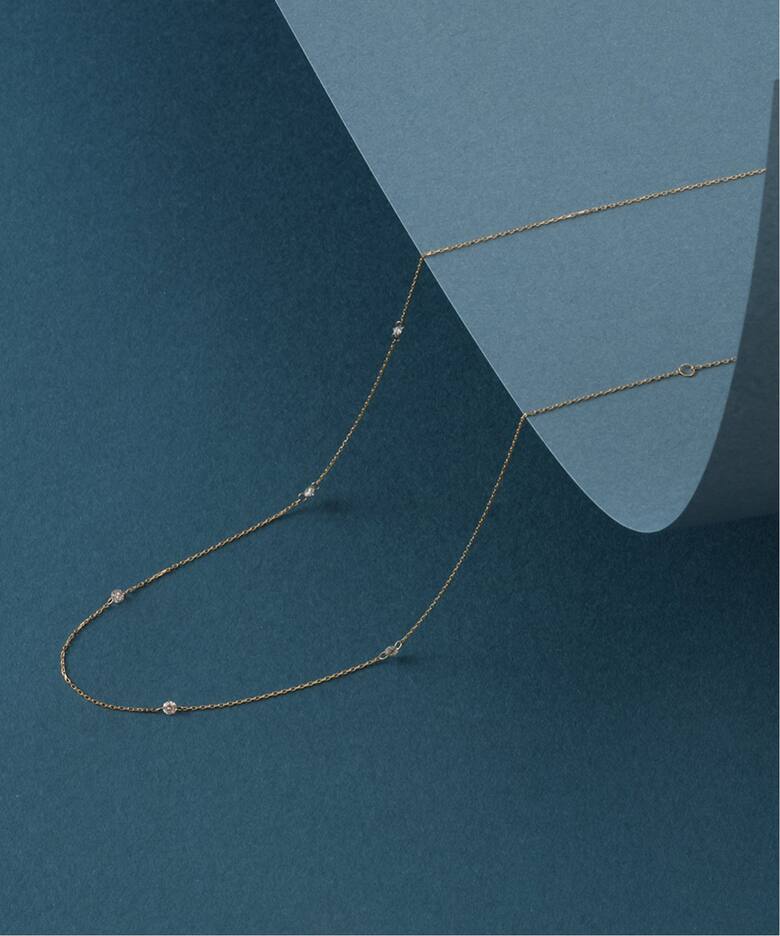 ダブルホールダイヤ5ピースネックレス0.2ct K18（ネックレス）｜Lilas 
