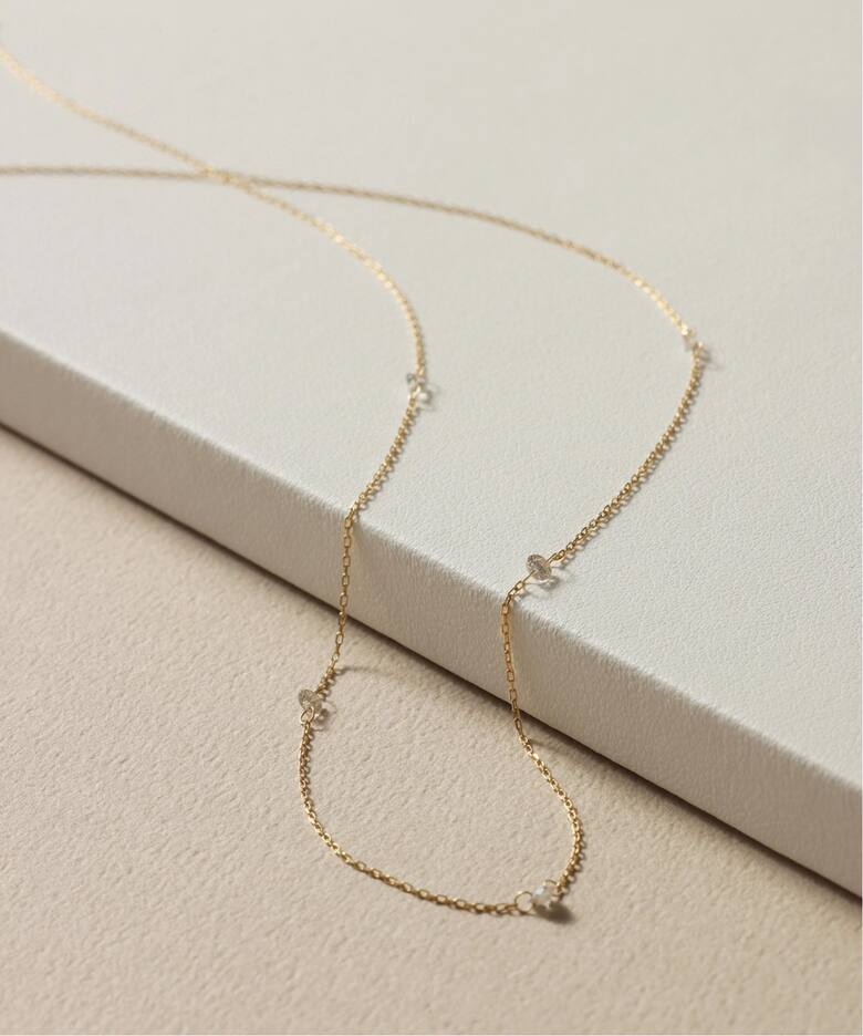 ダブルホールダイヤ5ピースネックレス0.2ct K18（ネックレス）｜Lilas 
