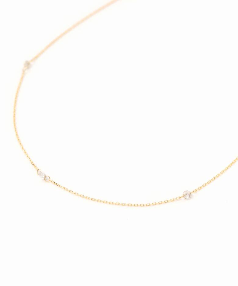 ダブルホールダイヤ5ピースネックレス0.2ct K18（ネックレス）｜Lilas 