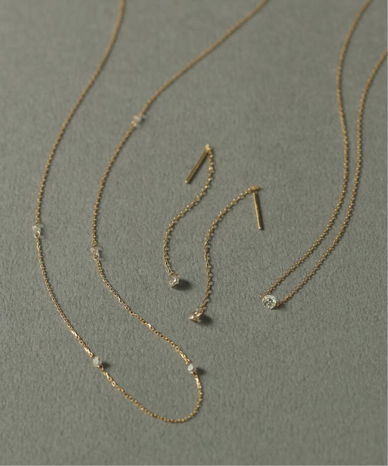 ダブルホールダイヤ5ピースネックレス0.2ct K18（ネックレス）｜Lilas 