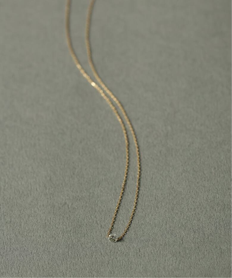 ダブルホールダイヤ1ピースネックレス0.1ct K18（ネックレス）｜Lilas 