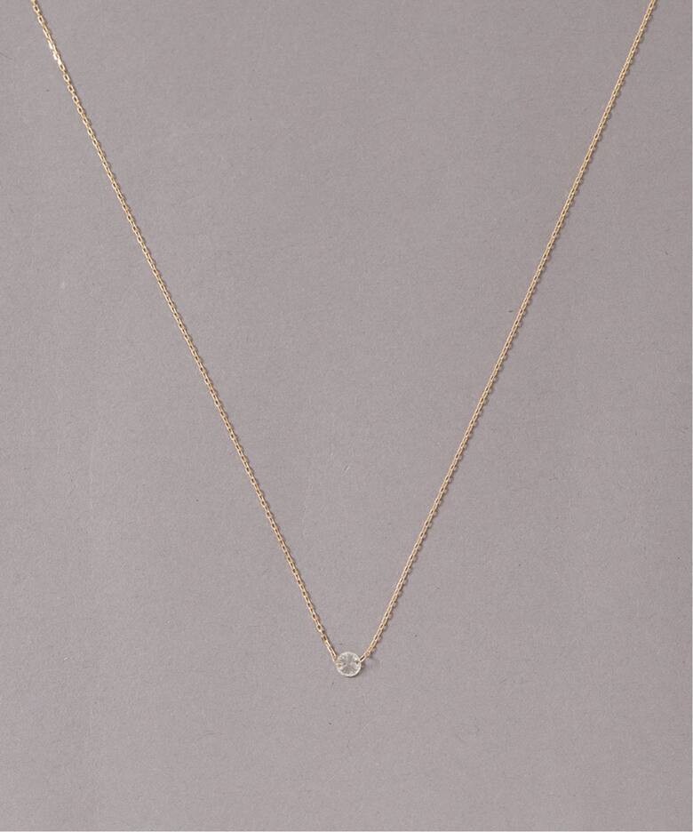 ダブルホールダイヤ1ピースネックレス0.1ct K18（ネックレス）｜Lilas 
