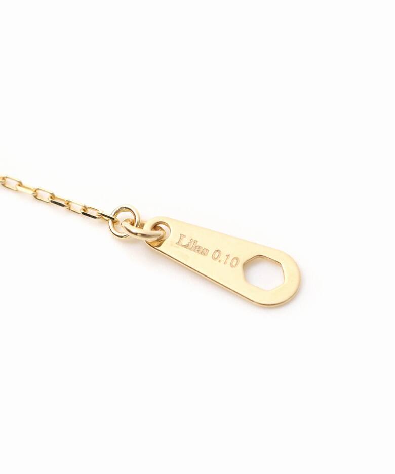 ダブルホールダイヤ1ピースネックレス0.1ct K18（ネックレス）｜Lilas 