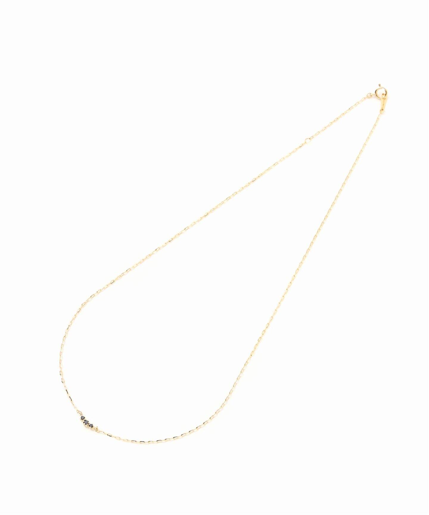スモール3ラインブラックダイヤネックレス K10（ネックレス）｜Lilas 