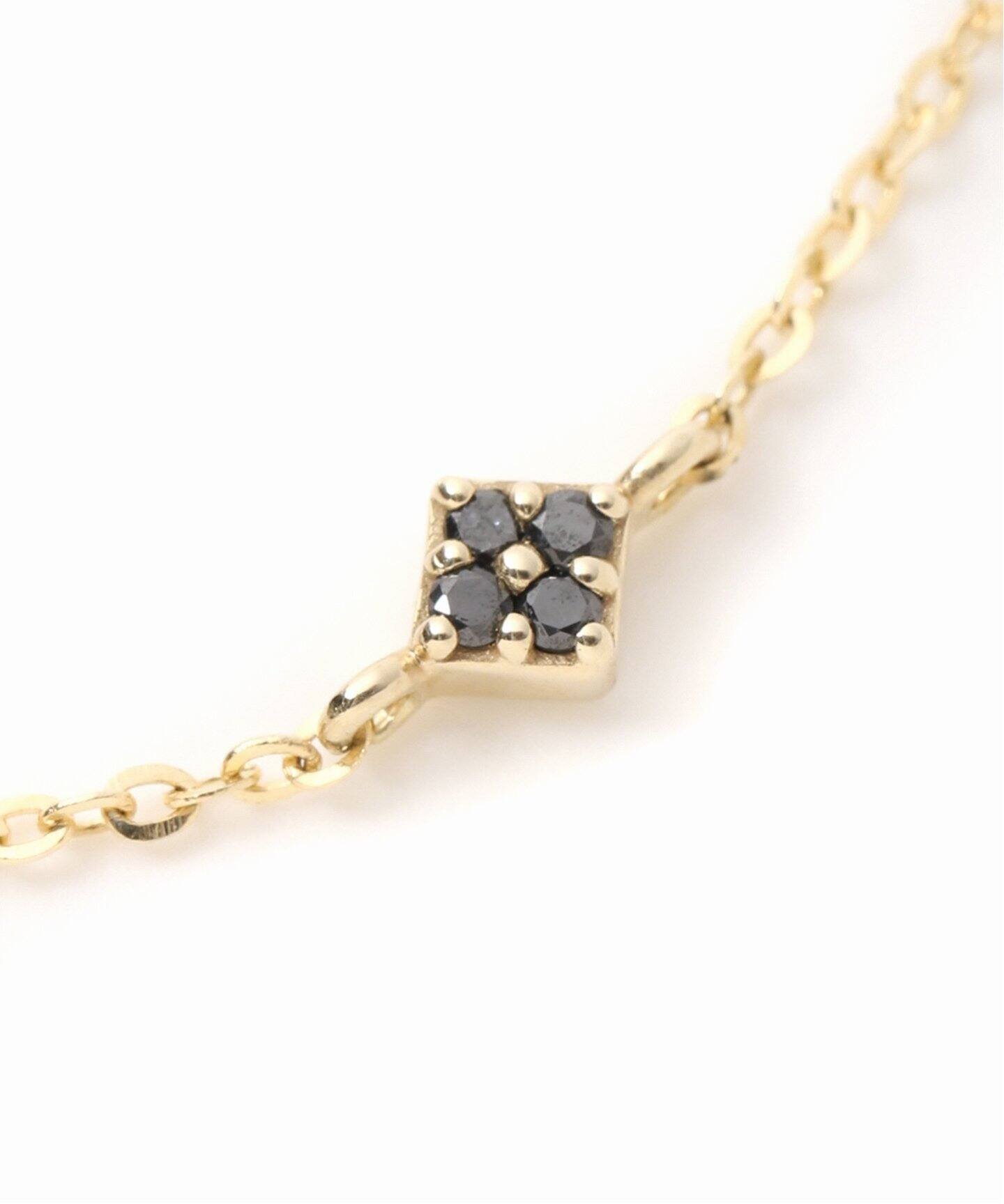 ボックス4ストーンブラックダイヤネックレス K10（ネックレス）｜Lilas 