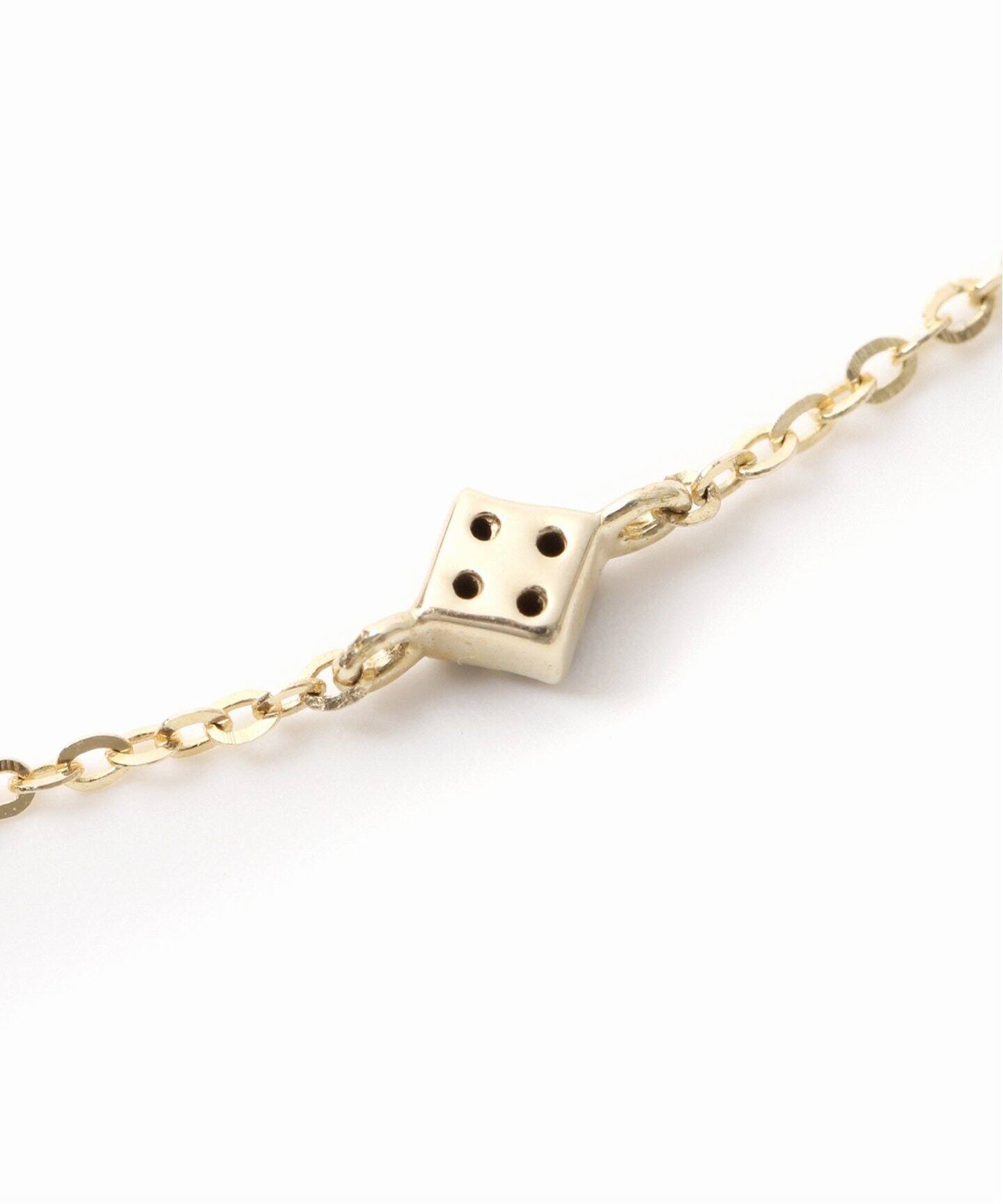 ボックス4ストーンブラックダイヤネックレス K10（ネックレス）｜Lilas 