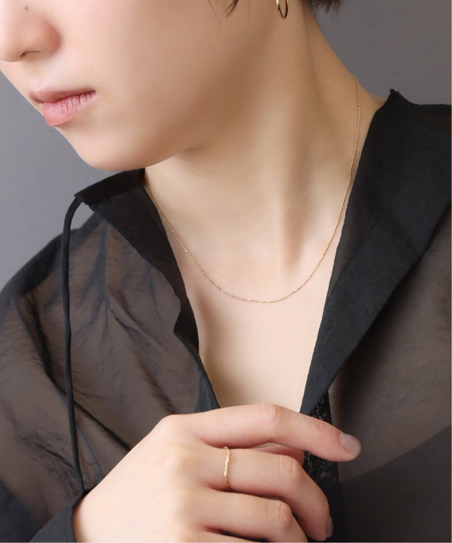 ボールチェーンネックレス K10（ネックレス）｜Lilas（リラ）の通販 