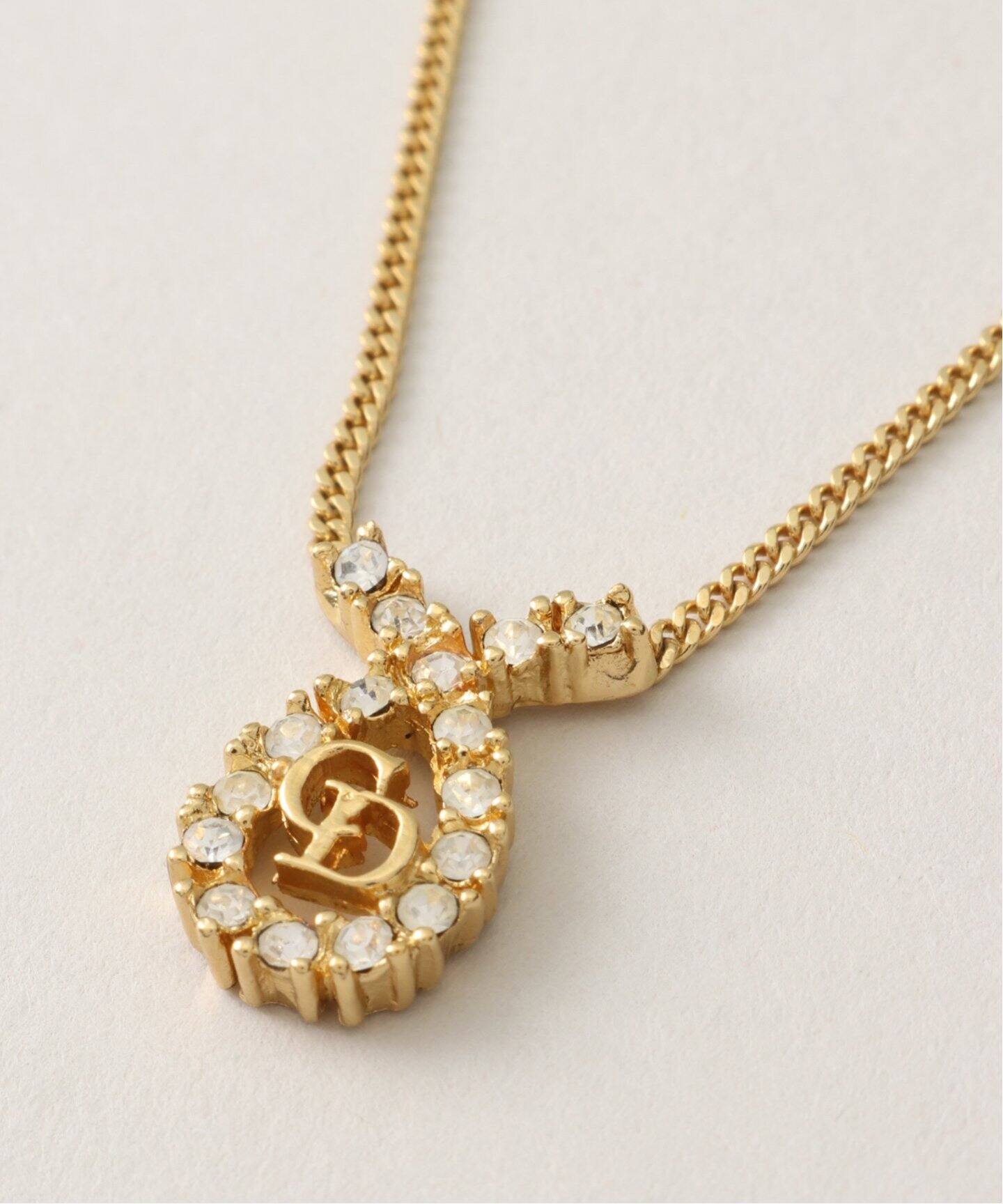 アクセサリー Dior Vintage Trotter Logo Gold Necklace Dior Vintage Trotter Logo Gold Necklace アクセサリー