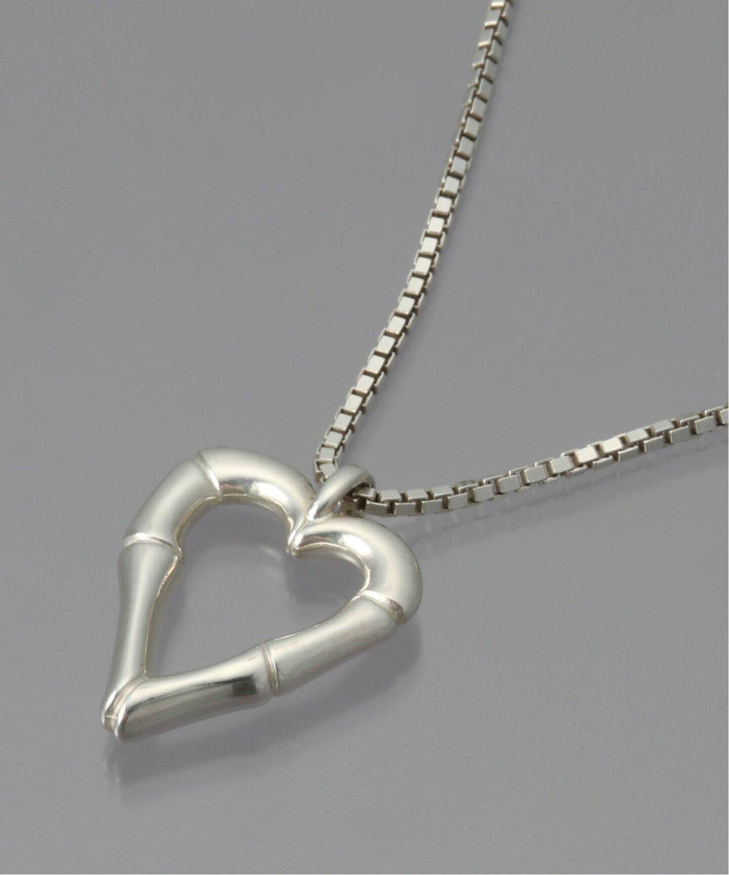 OLD GUCCI グッチ / BAMBOO HEART SILVER NECKLACE（ネックレス 