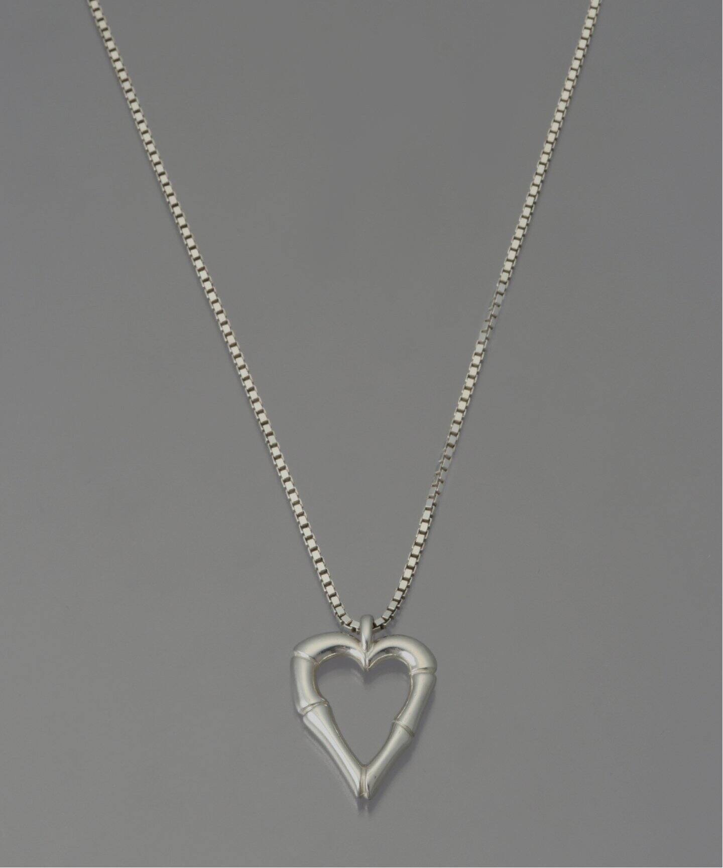 OLD GUCCI グッチ / BAMBOO HEART SILVER NECKLACE（ネックレス 