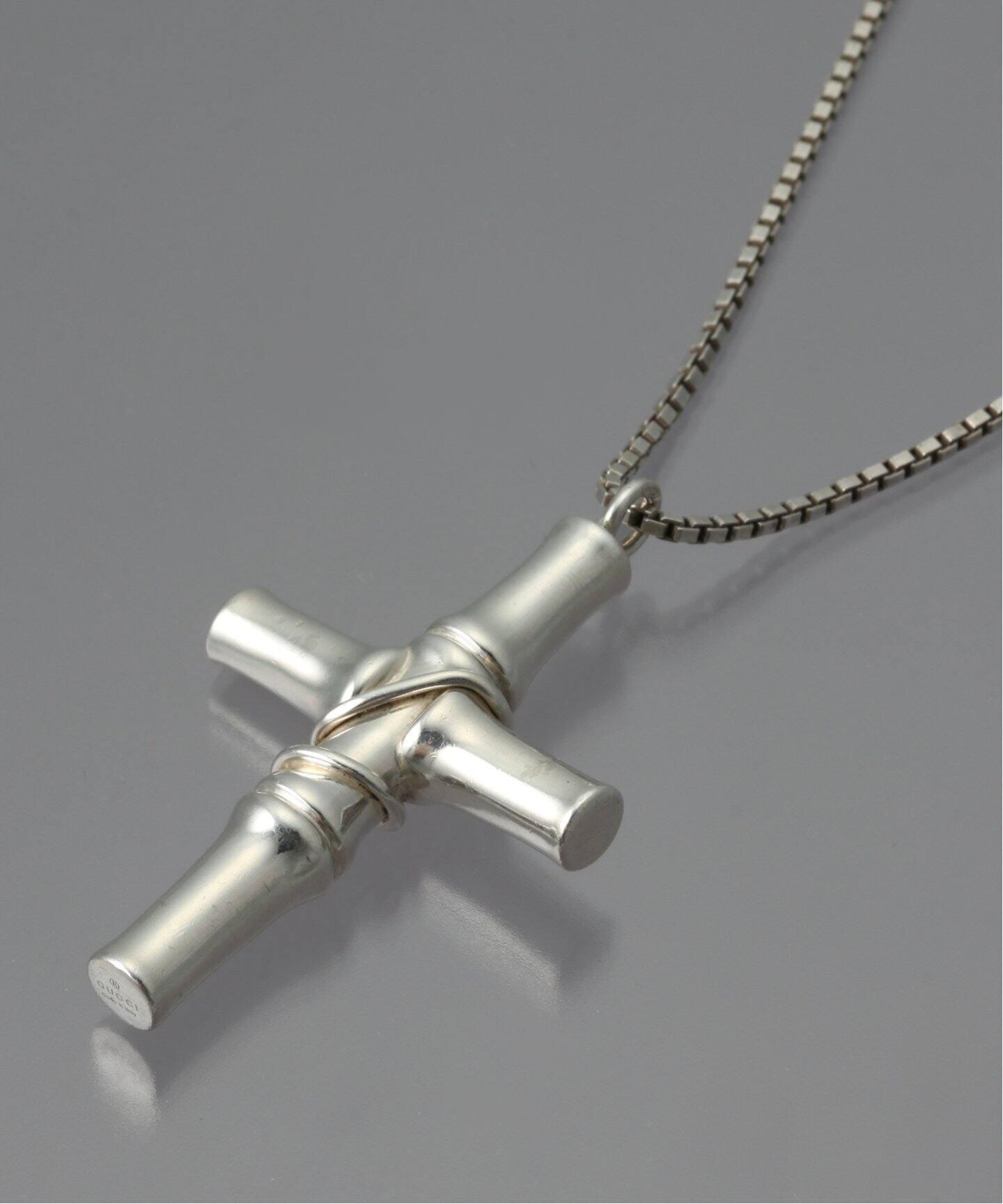 OLD GUCCI グッチ / BAMBOO CROSS SILVER NECKLACE（ネックレス  