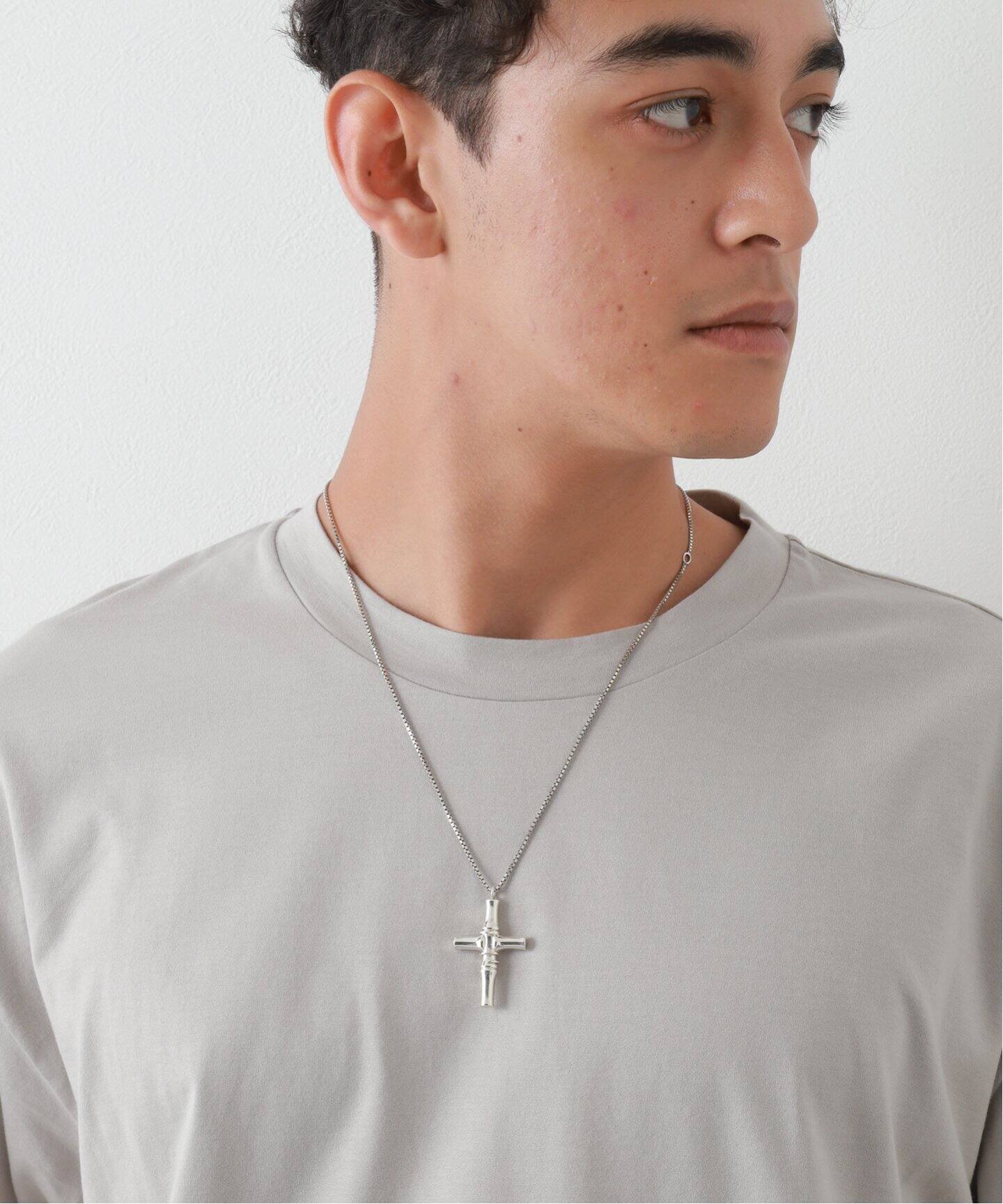 OLD GUCCI グッチ / BAMBOO CROSS SILVER NECKLACE（ネックレス  