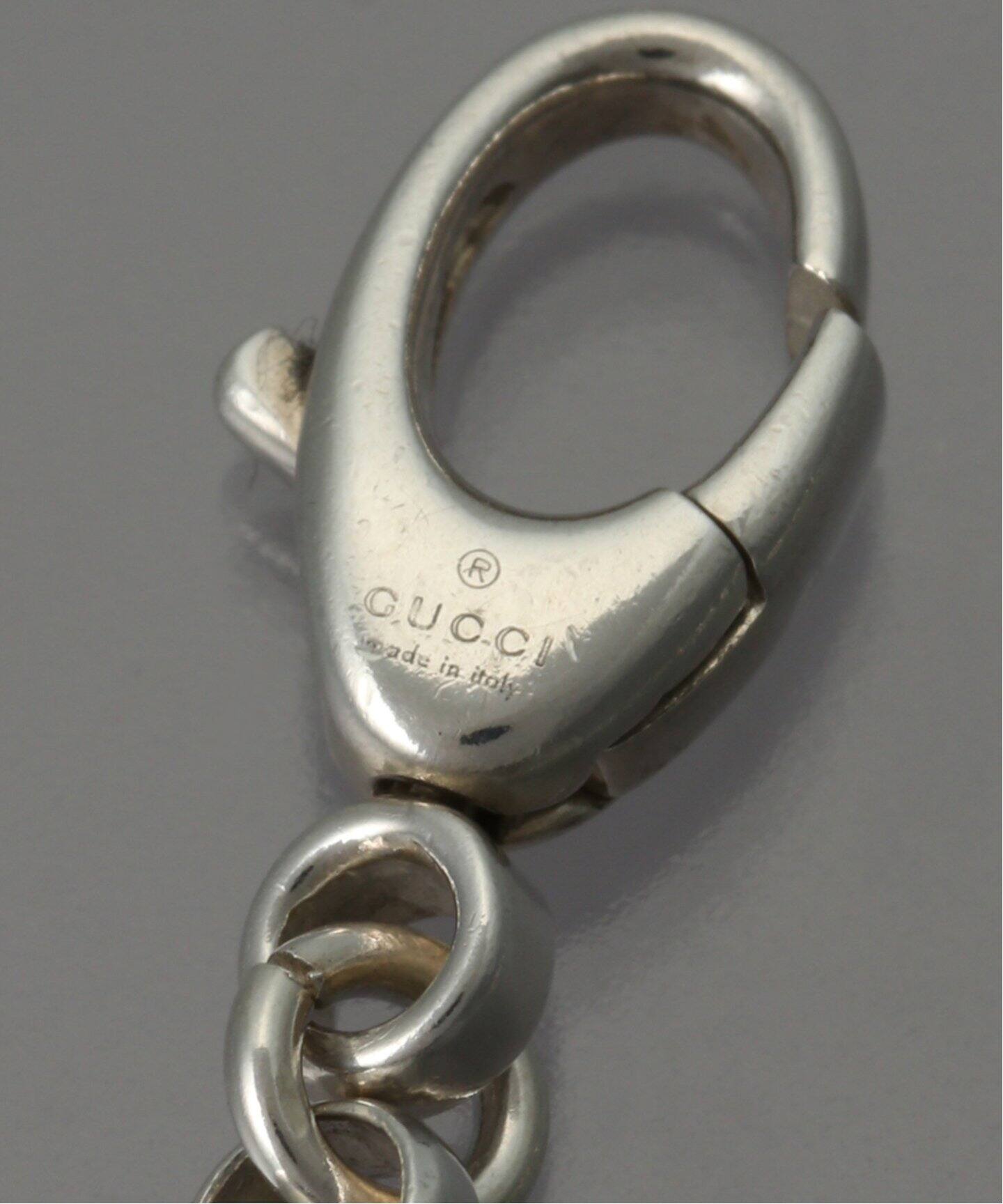 OLD GUCCI グッチ / LOGO CHARM SILVER NECKLACE（ネックレス 