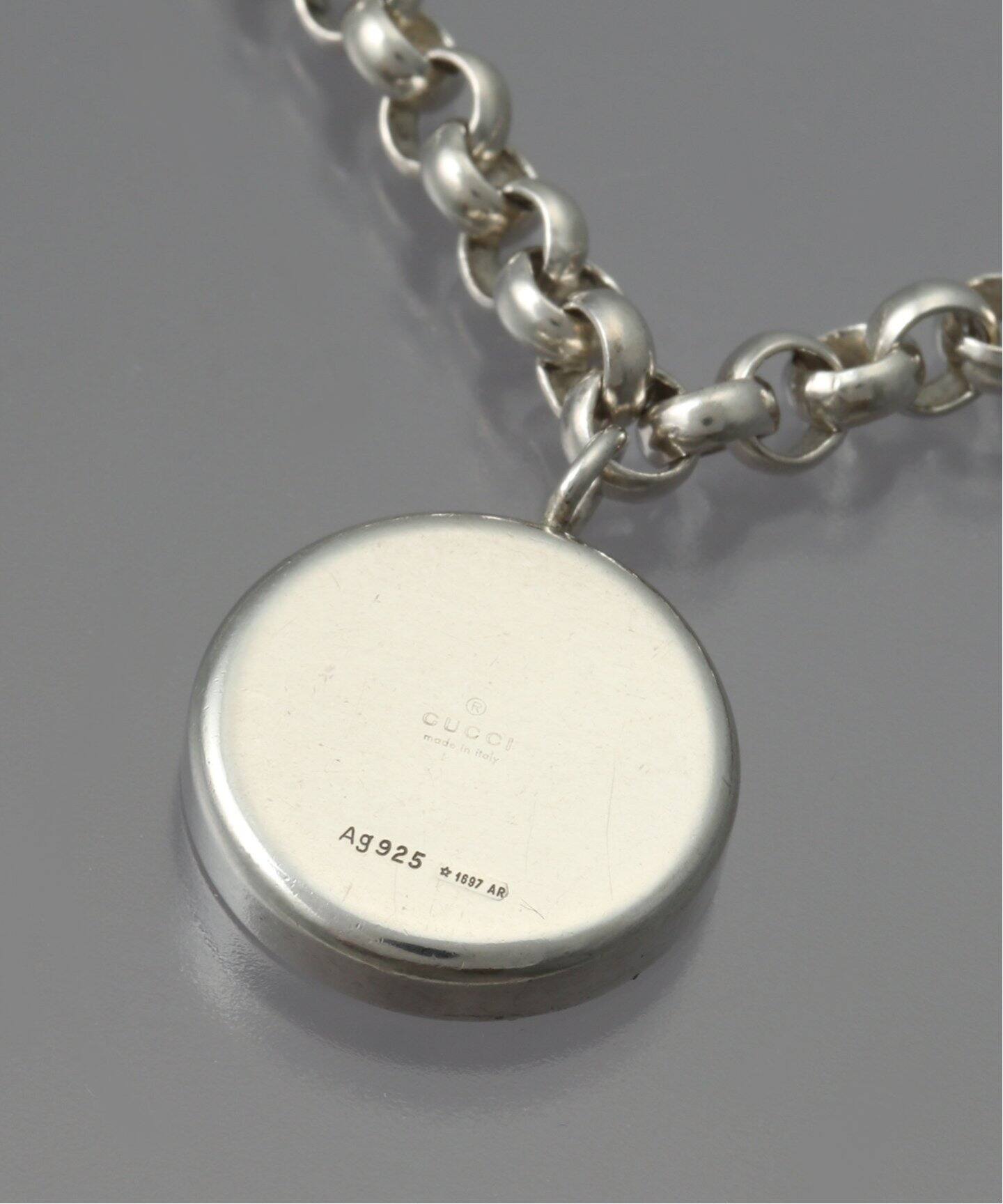 OLD GUCCI グッチ / LOGO CHARM SILVER NECKLACE（ネックレス 