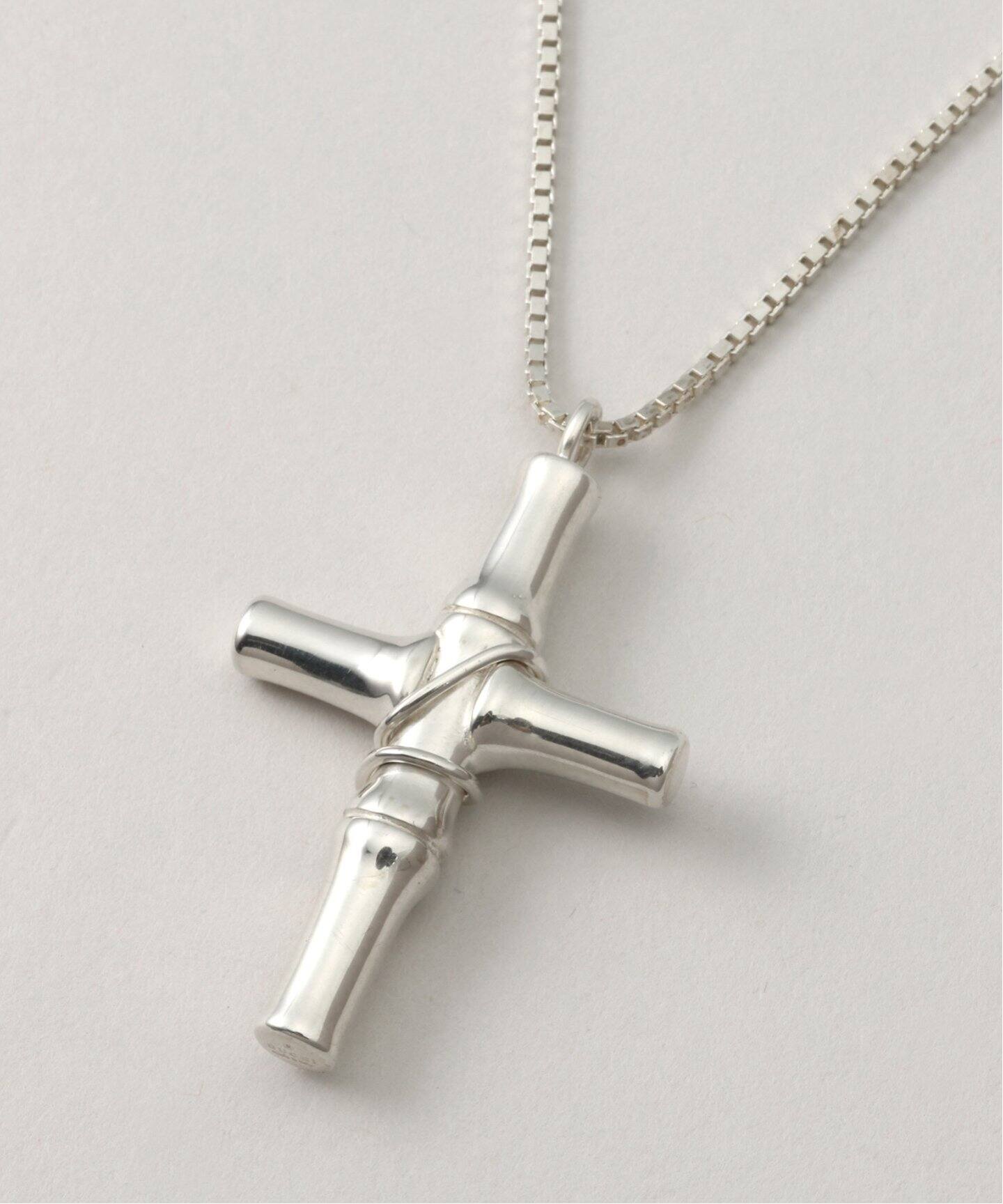 Vintage GUCCI / グッチ 】 BAMBOO CROSS SILVER NECKLACE（ネックレス 