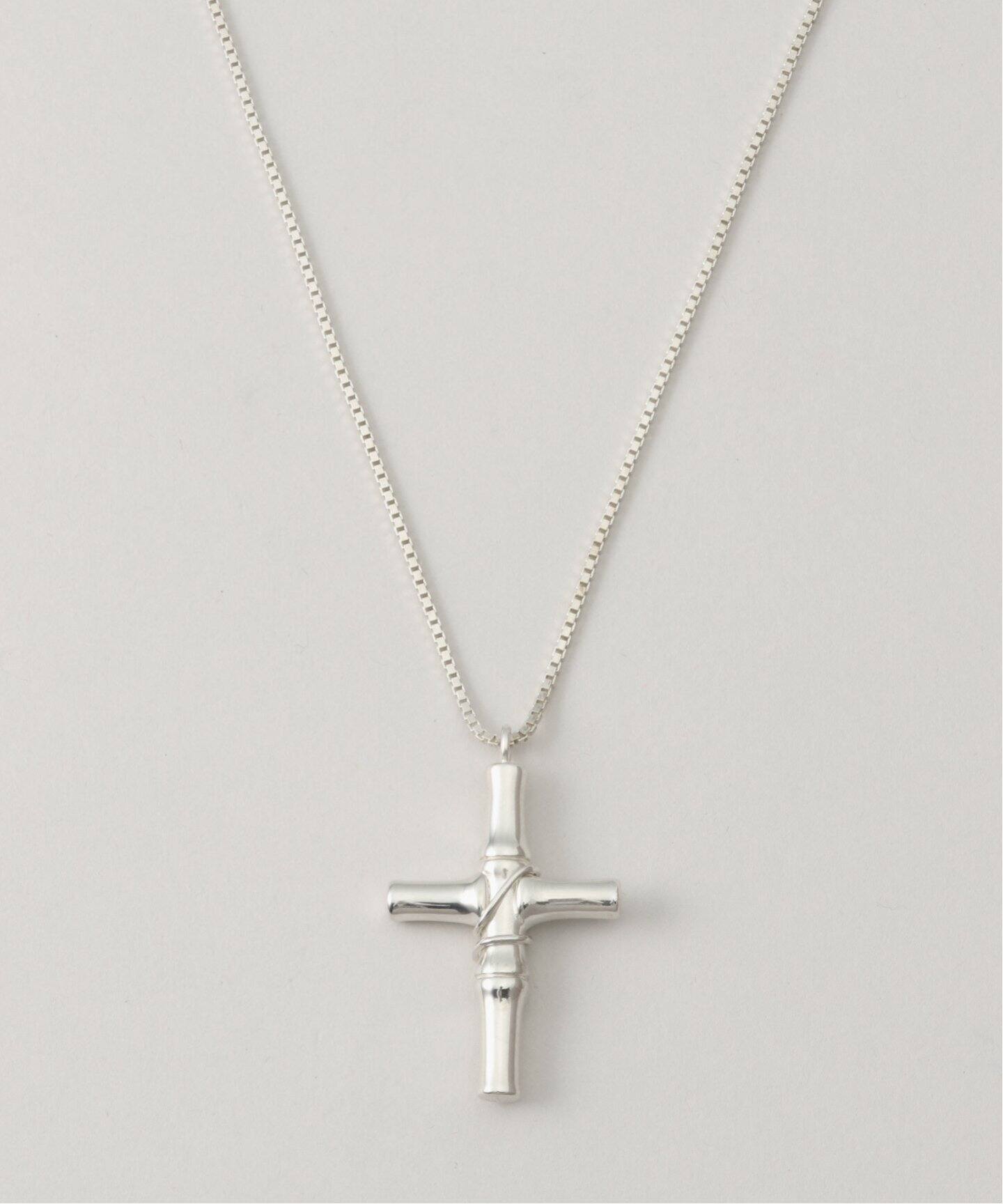 Vintage GUCCI / グッチ 】 BAMBOO CROSS SILVER NECKLACE（ネックレス  