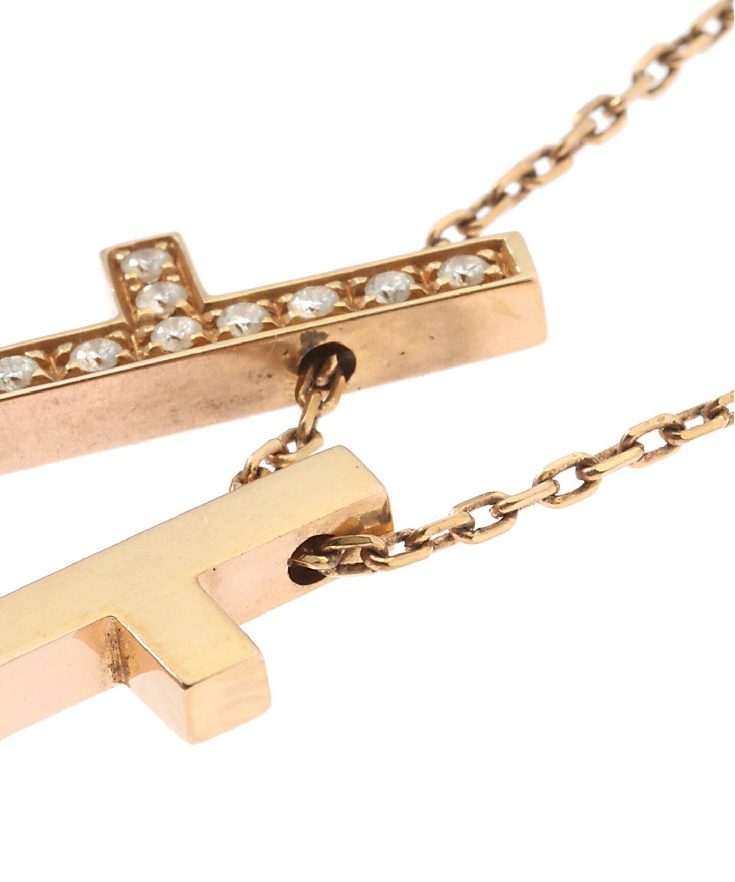 VINATGE GUCCI K18・ダイヤモンド クロスネックレス（ネックレス 