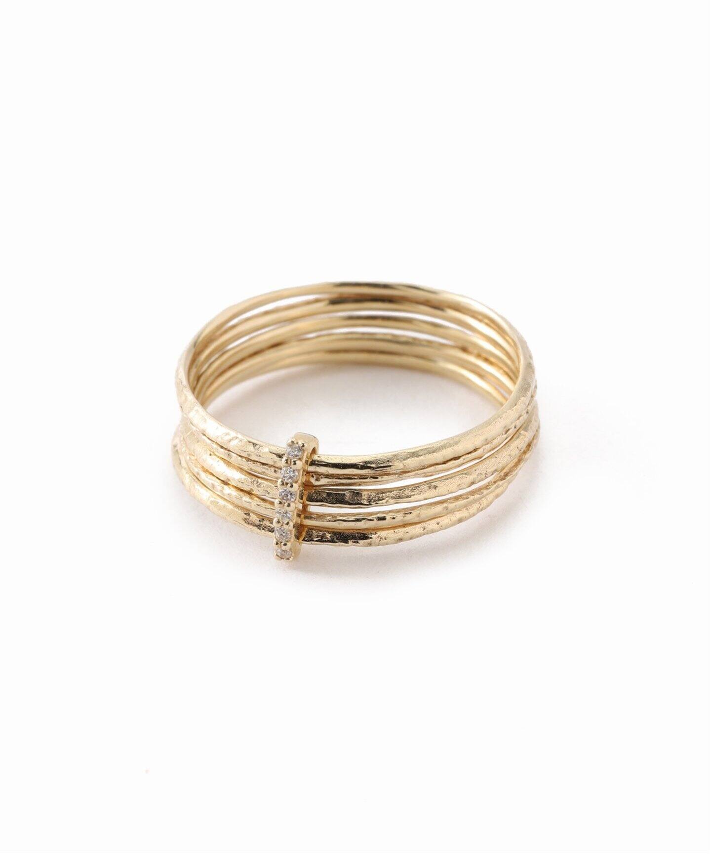 テクスチャー5本ダイヤバーリング K10（リング）｜Lilas（リラ）の通販 