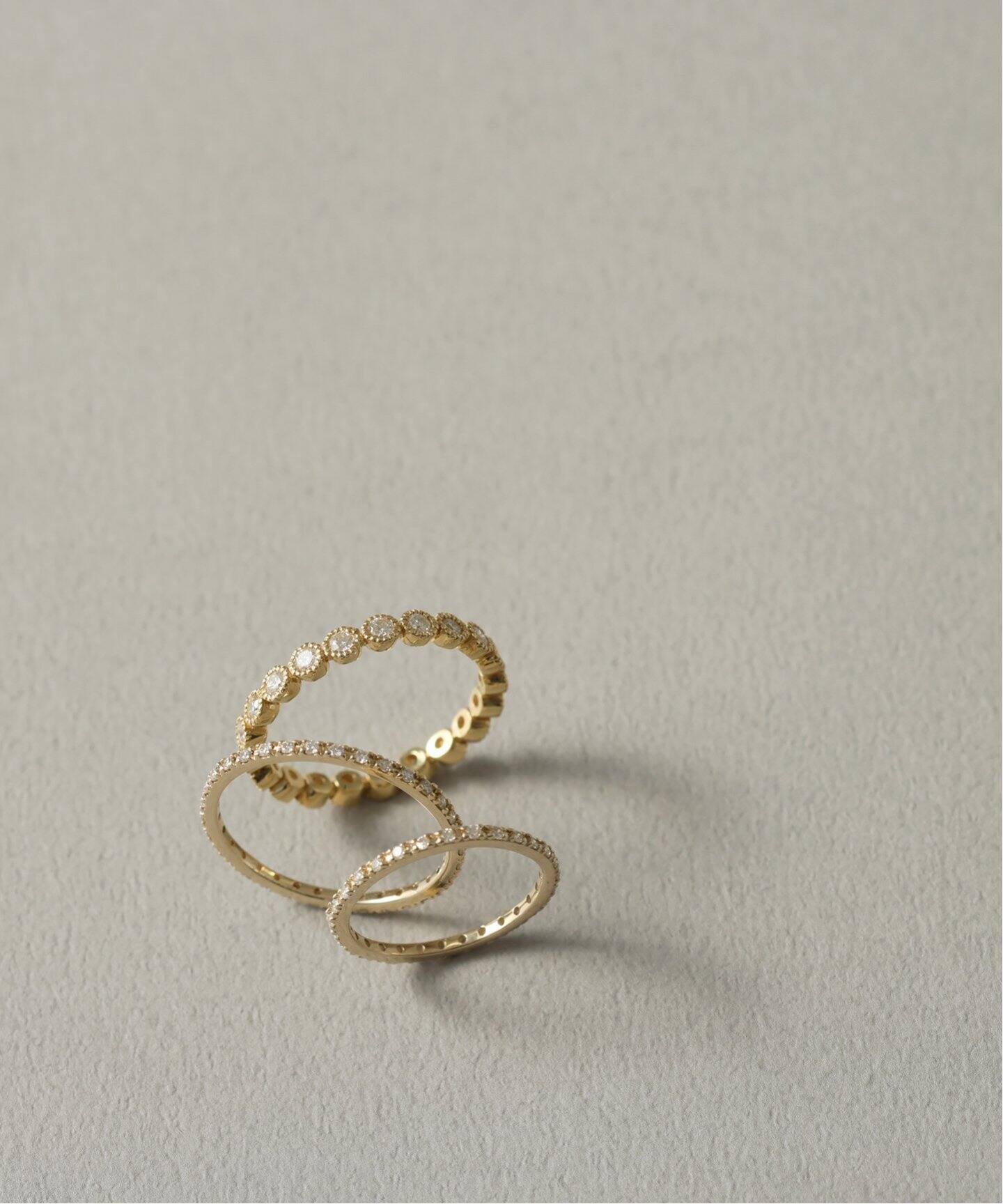 ミル打ちフルエタニティーダイヤリング*11 K18（リング）｜Lilas