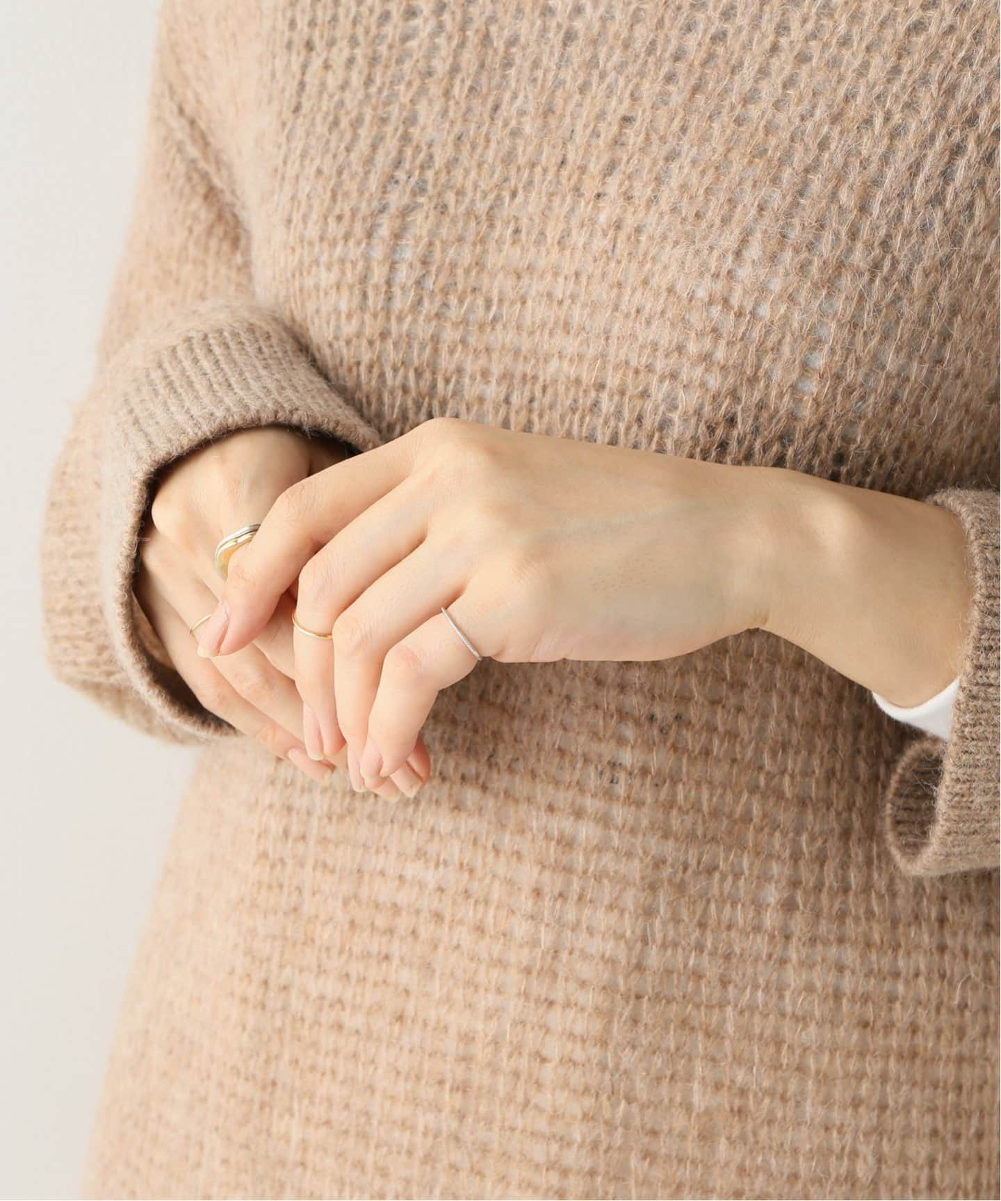 シンプルピンキーリングミル打ちWG K10（リング）｜Lilas（リラ）の