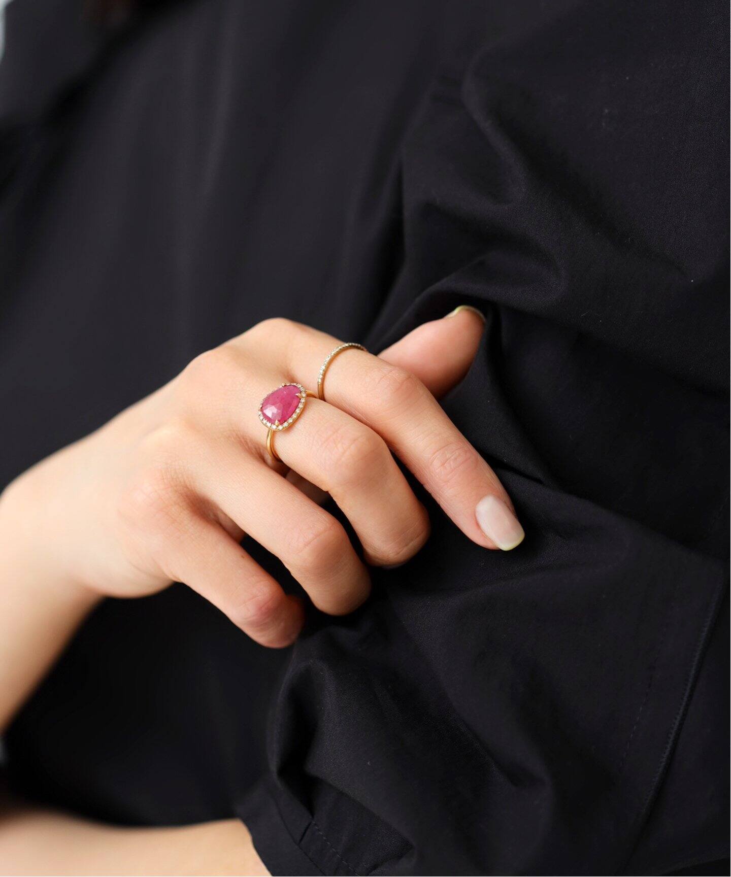 スライスルビーダイヤリングK10（リング）｜Lilas（リラ）の通販  