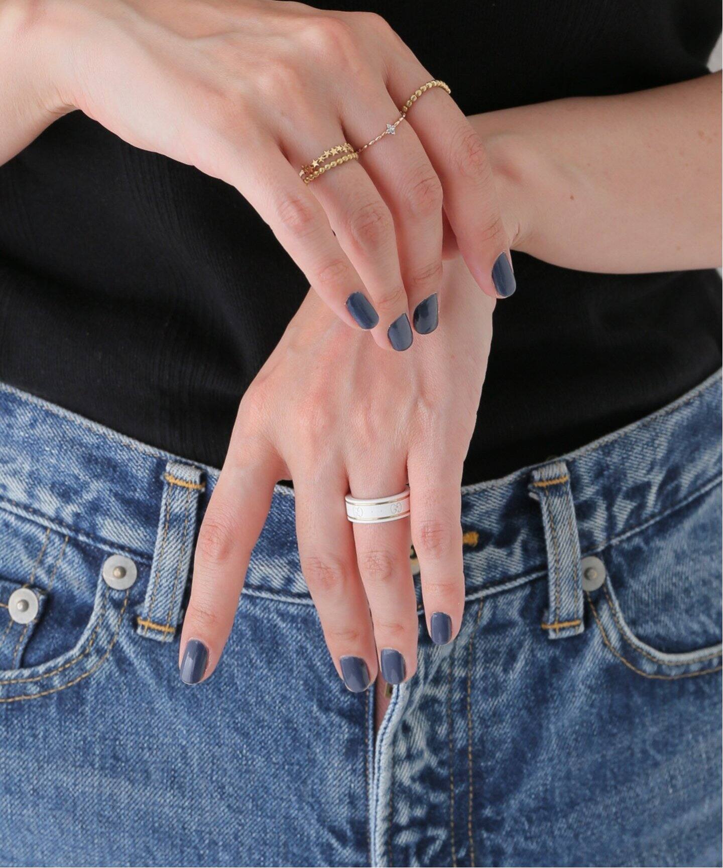 GUCCI / グッチ】アイコンリング ホワイトジルコニア 18KYG Size10  