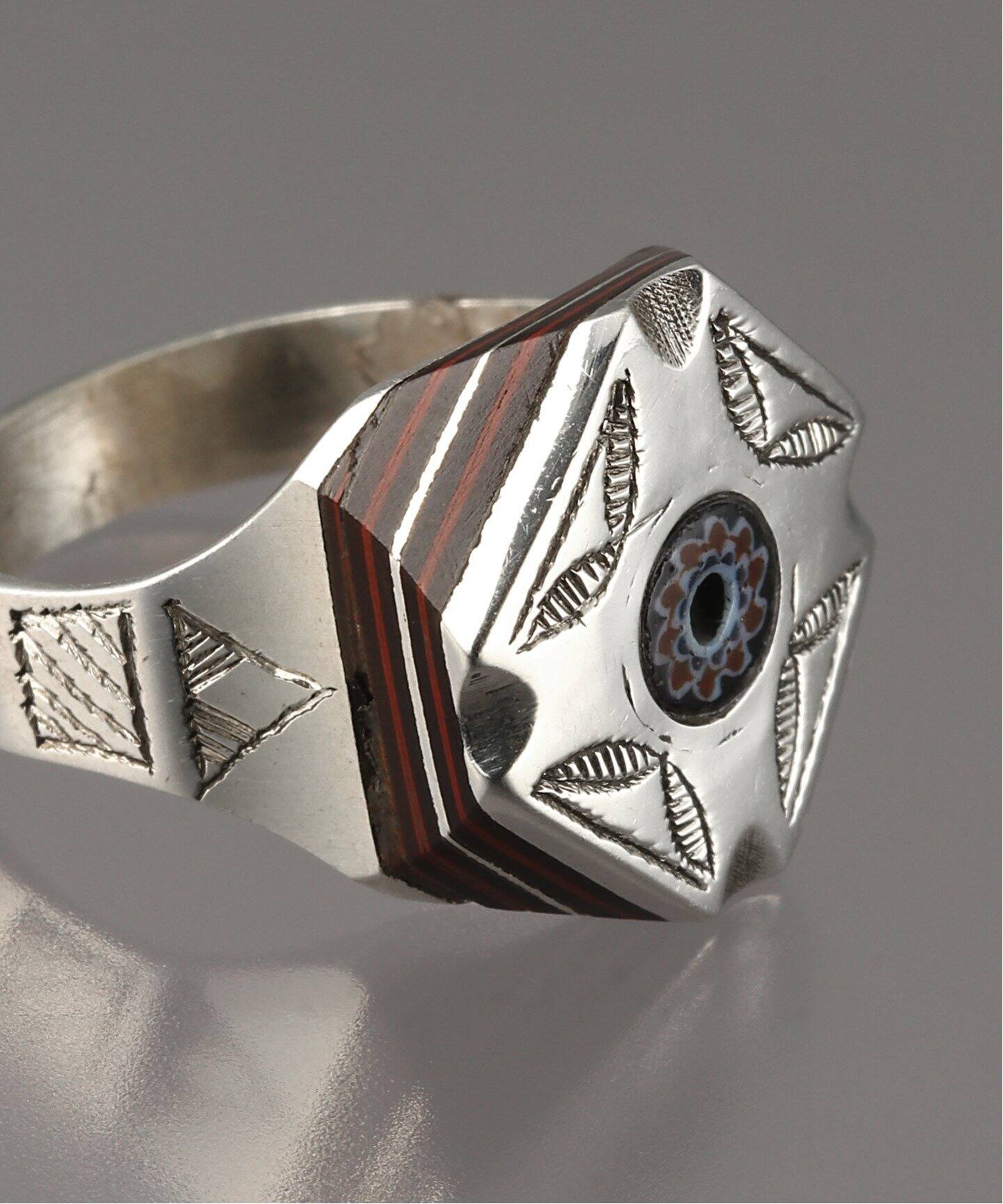TOUAREG SILVER トゥアレグシルバー】1980`s VINTAGE BEADS IN RING 