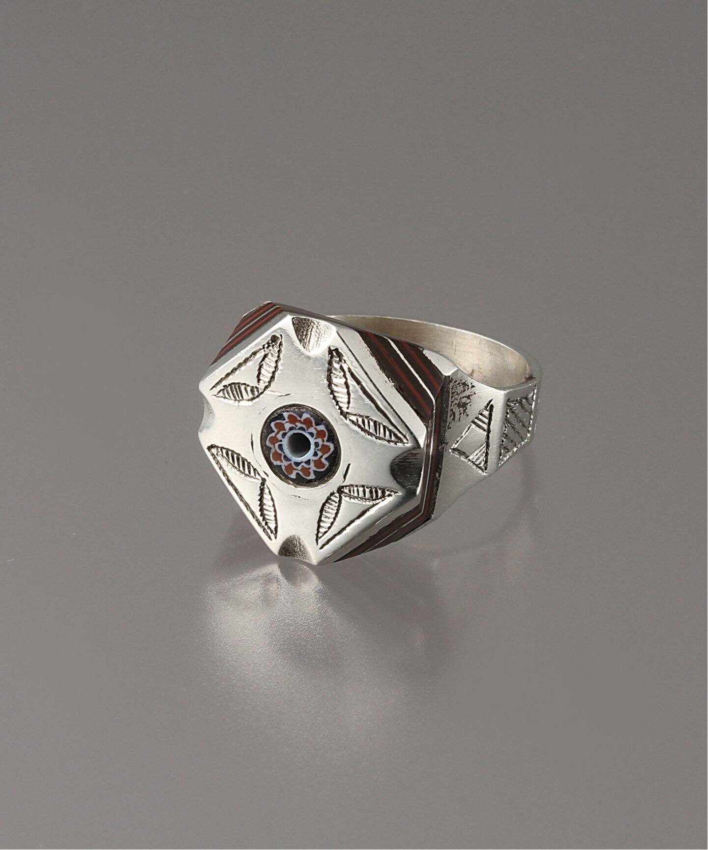 TOUAREG SILVER トゥアレグシルバー】1980`s VINTAGE BEADS IN RING 