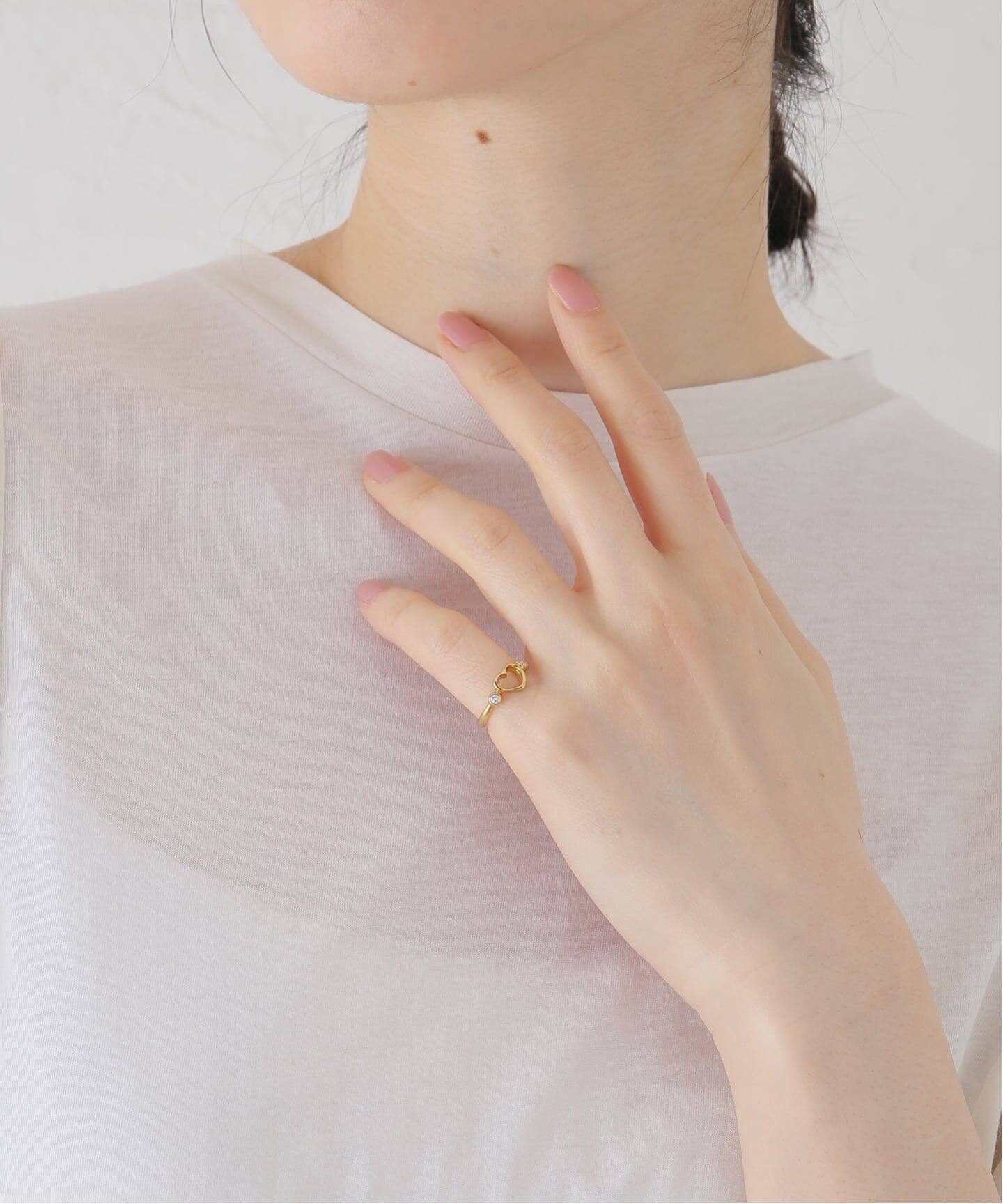 VINTAGE TIFFANY&Co./ティファニー】K18・Open heart ring（リング 