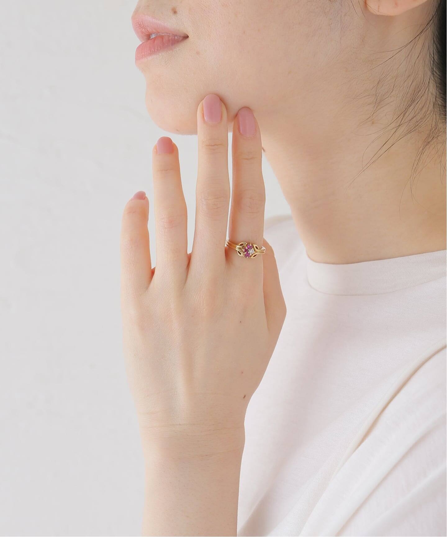 VINTAGE DIOR/ディオール】K18・diamond＆ruby ring（リング
