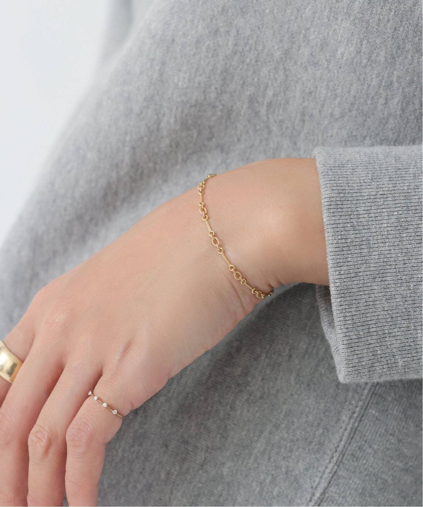 デザインチェーンブレスレット K18（ブレスレット・バングル）｜Lilas  