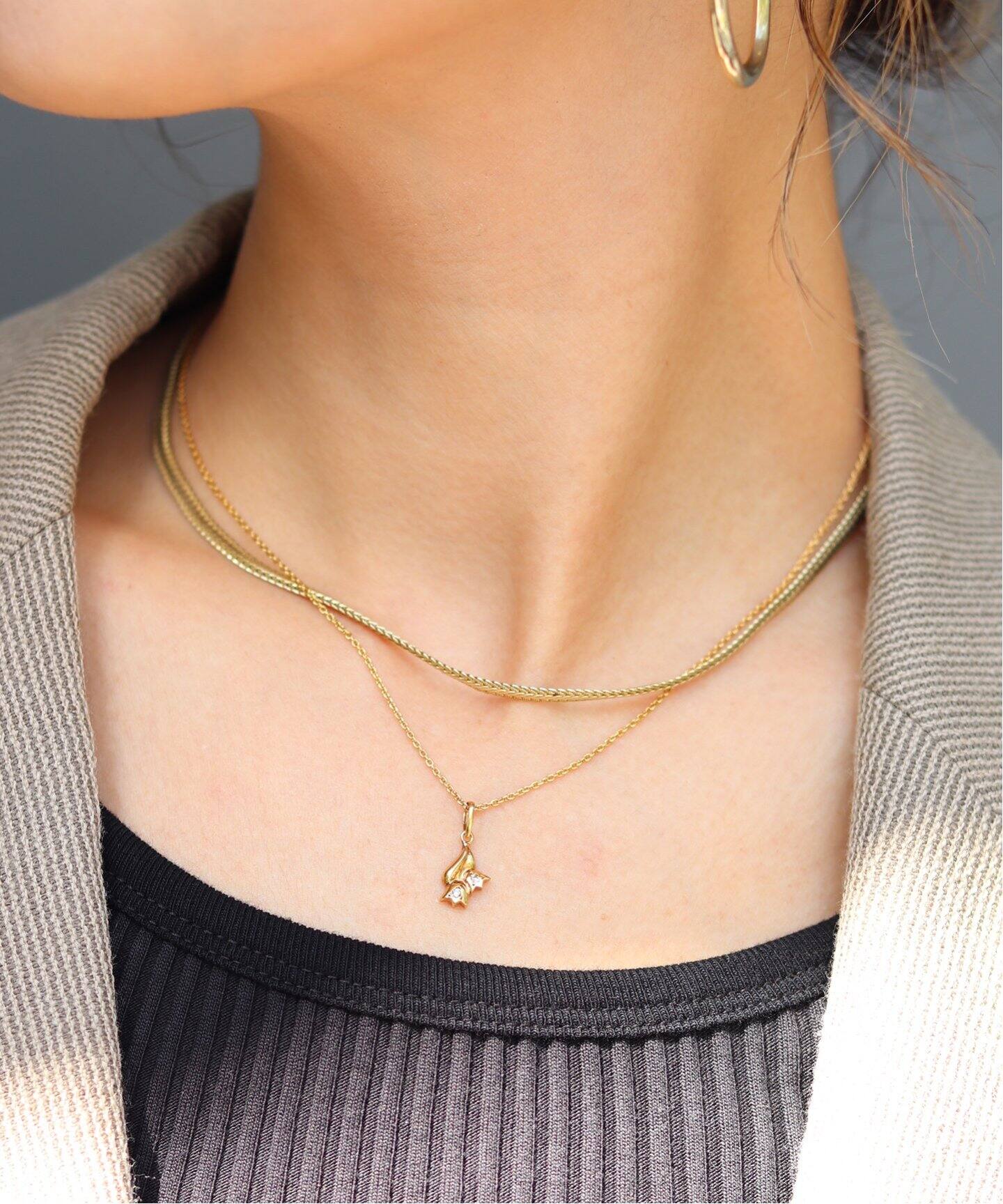 VINTAGE DIOR/ディオール】K18・Diamond Flower Necklace（ネックレス 