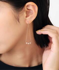ピラミッドダイヤ2WAYピアス K10（両耳）（ピアス（両耳用））｜Lilas 