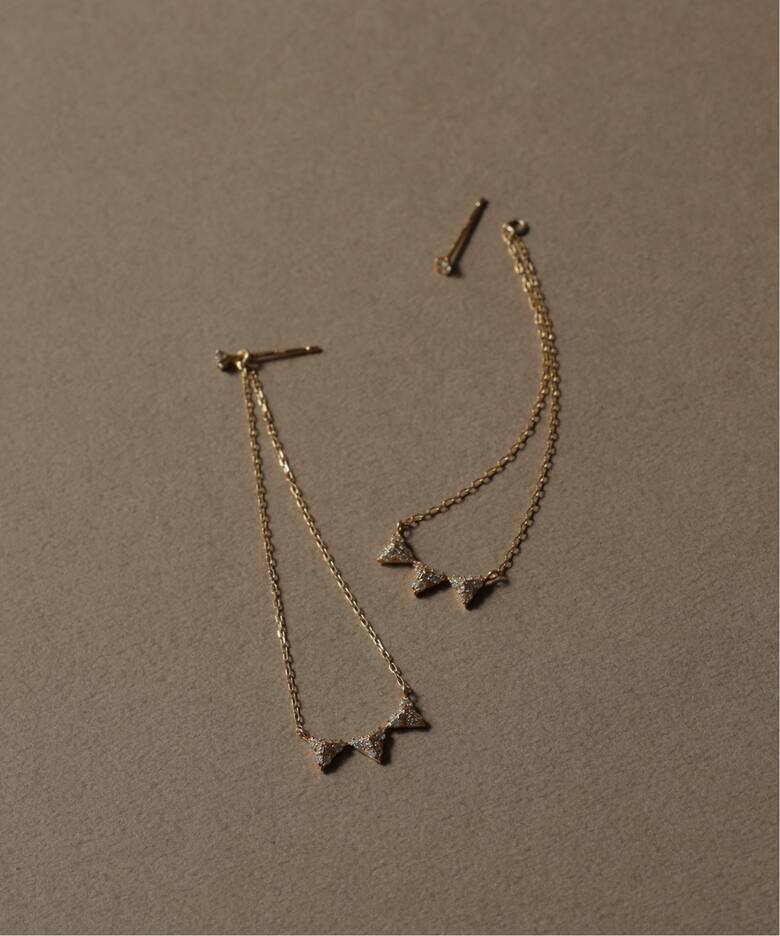 ピラミッドダイヤ2WAYピアス K10（両耳）（ピアス（両耳用））｜Lilas 
