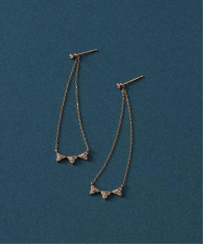 ピラミッドダイヤ2WAYピアス K10（両耳）（ピアス（両耳用））｜Lilas 