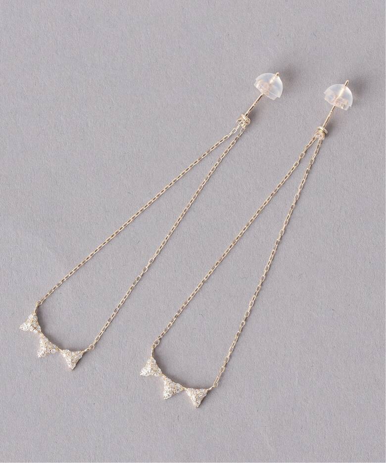 ピラミッドダイヤ2WAYピアス K10（両耳）（ピアス（両耳用））｜Lilas 