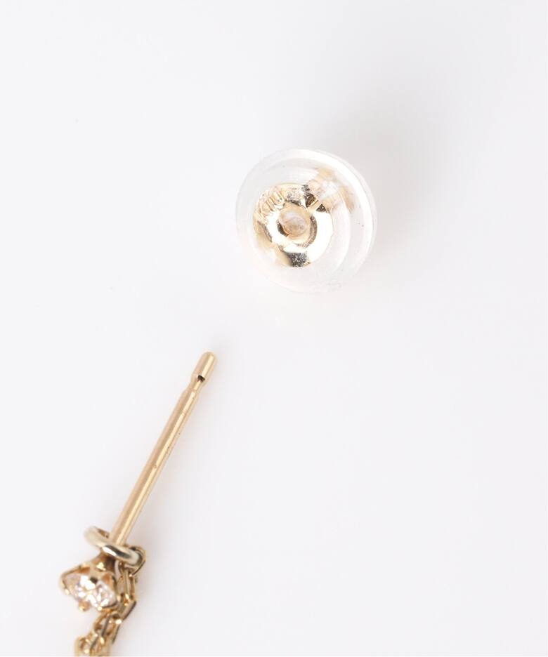 ピラミッドダイヤ2WAYピアス K10（両耳）（ピアス（両耳用））｜Lilas 