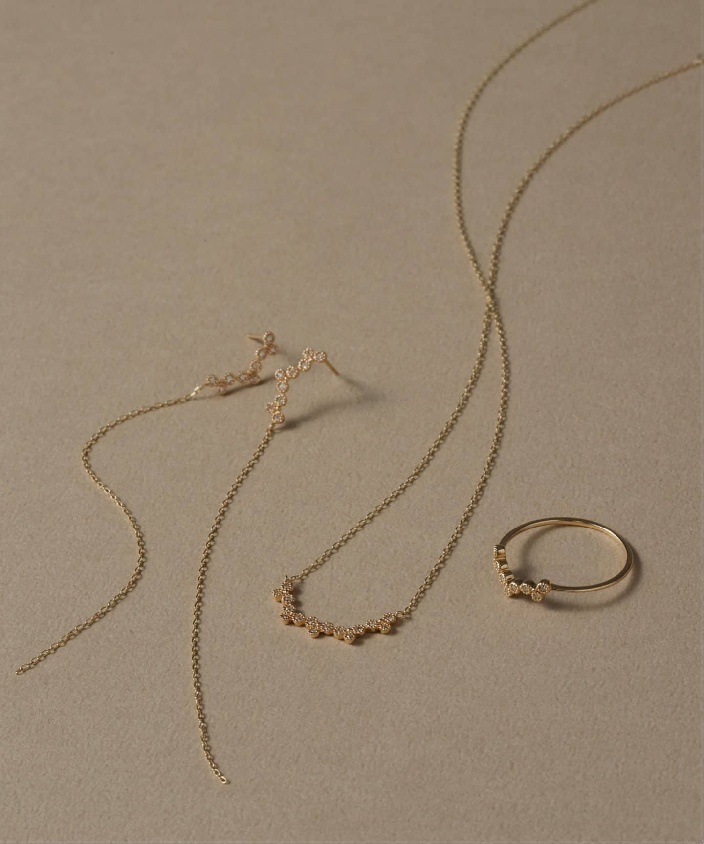 クラウドラインダイヤピアス K10（両耳）（ピアス（両耳用））｜Lilas