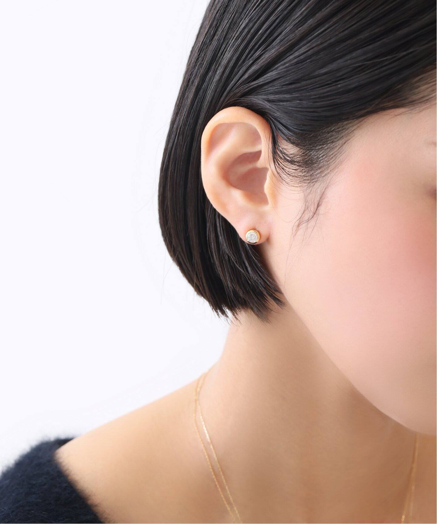 K18WG ダイヤモンド ピアス 0.28CT 