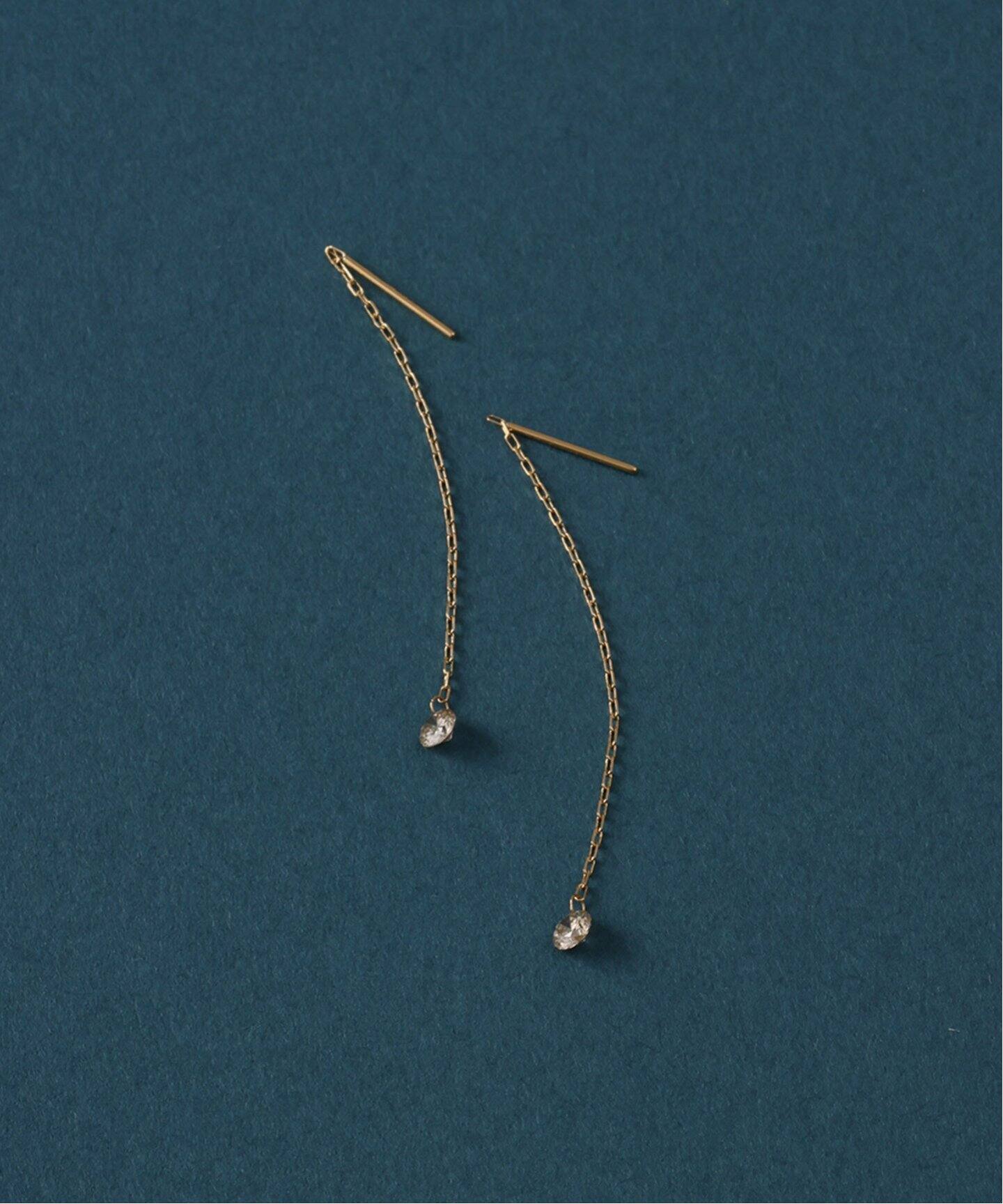 ホールダイヤアメリカンピアス K18（両耳）（ピアス（両耳用 