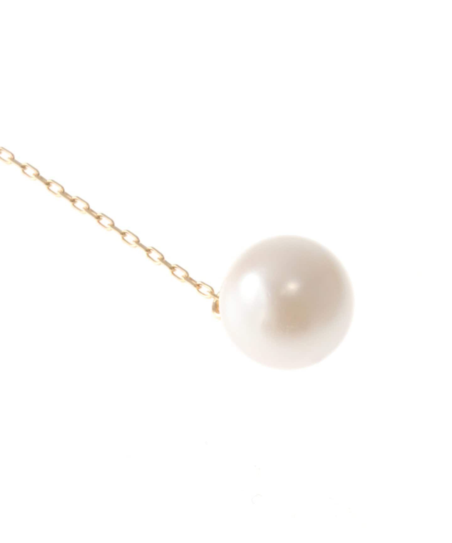 アコヤ6mm1粒Cフックチェーンピアス K18(両耳)（ピアス（両耳用