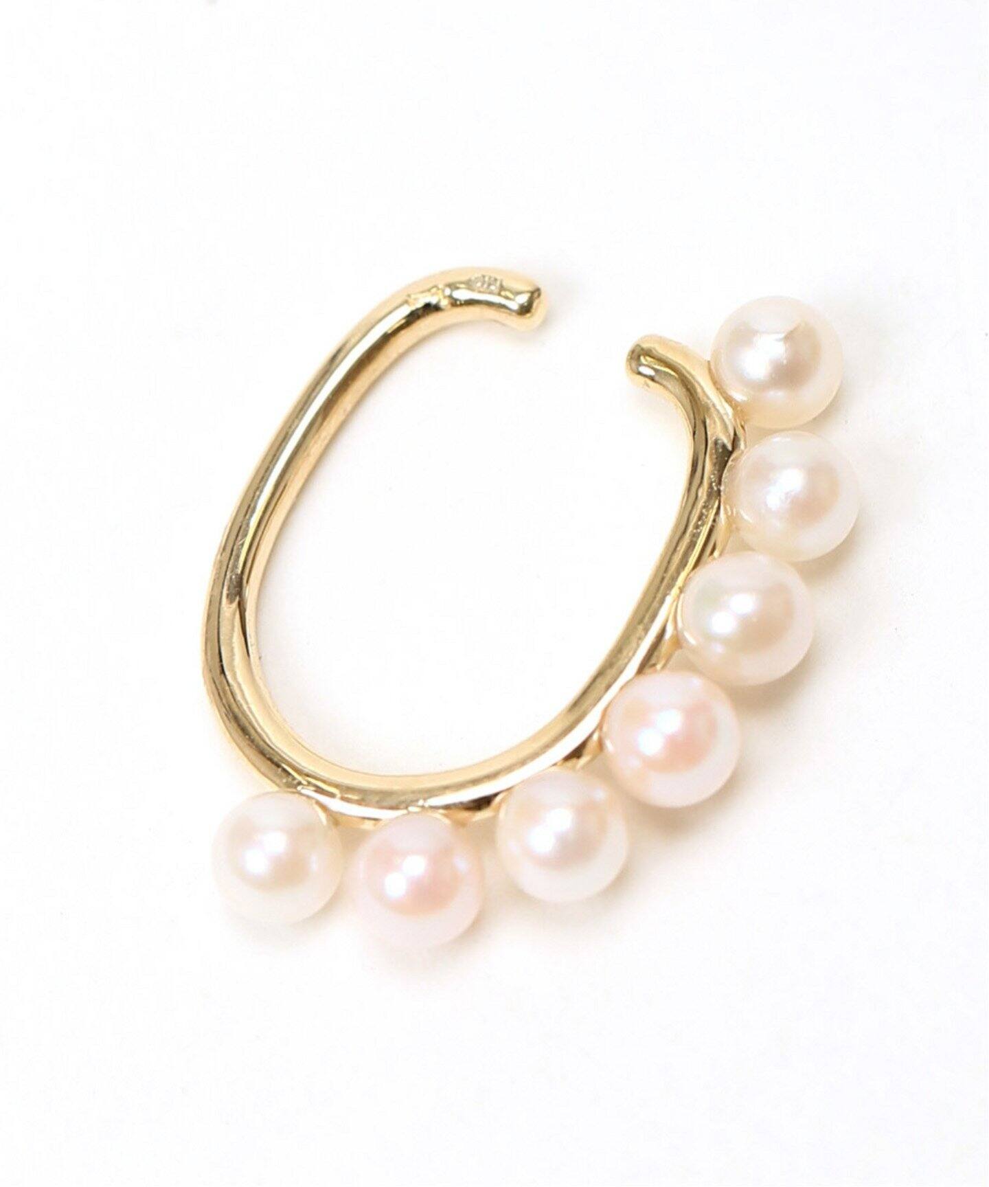 オーバルアコヤパールラインイヤーカフ K10（片耳）（イヤーカフ  