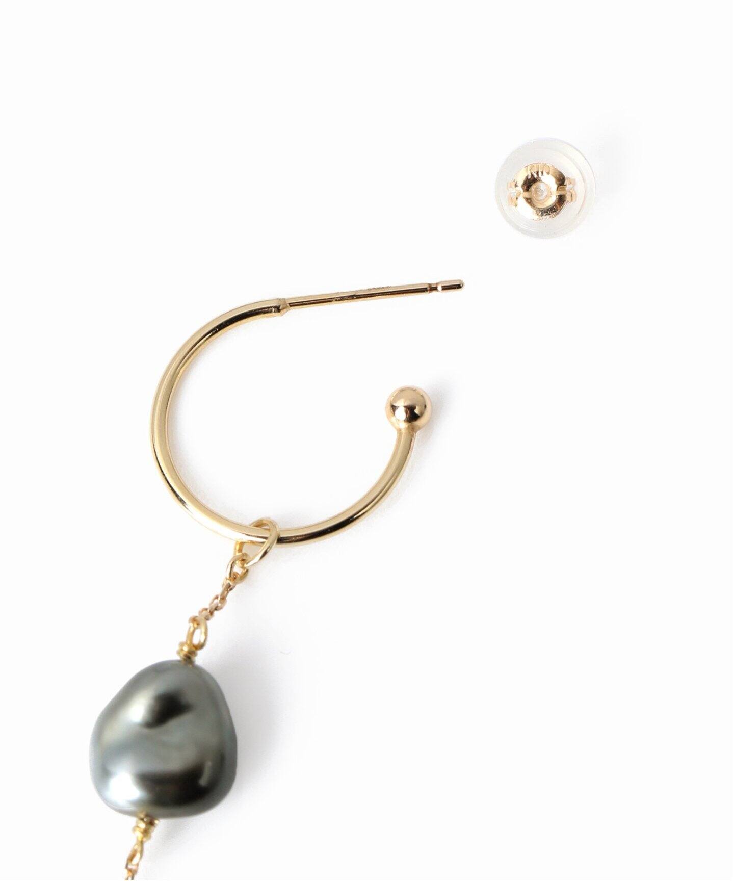 タヒチパールロングピアス K10（片耳）（ピアス（片耳用））｜Lilas 