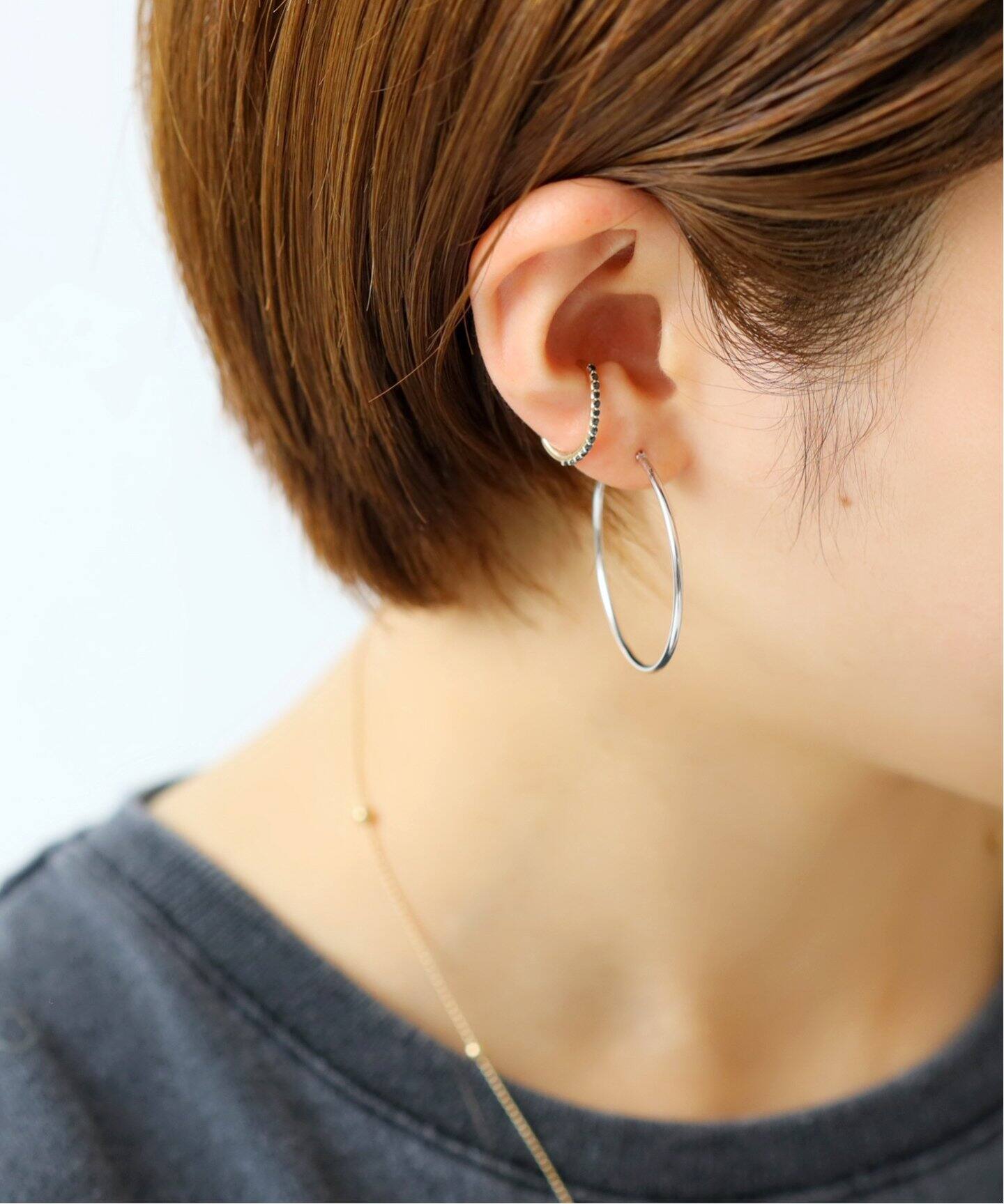 1.5パイプ3.5cmルーフピアスWG K10（両耳）（ピアス（両耳用 