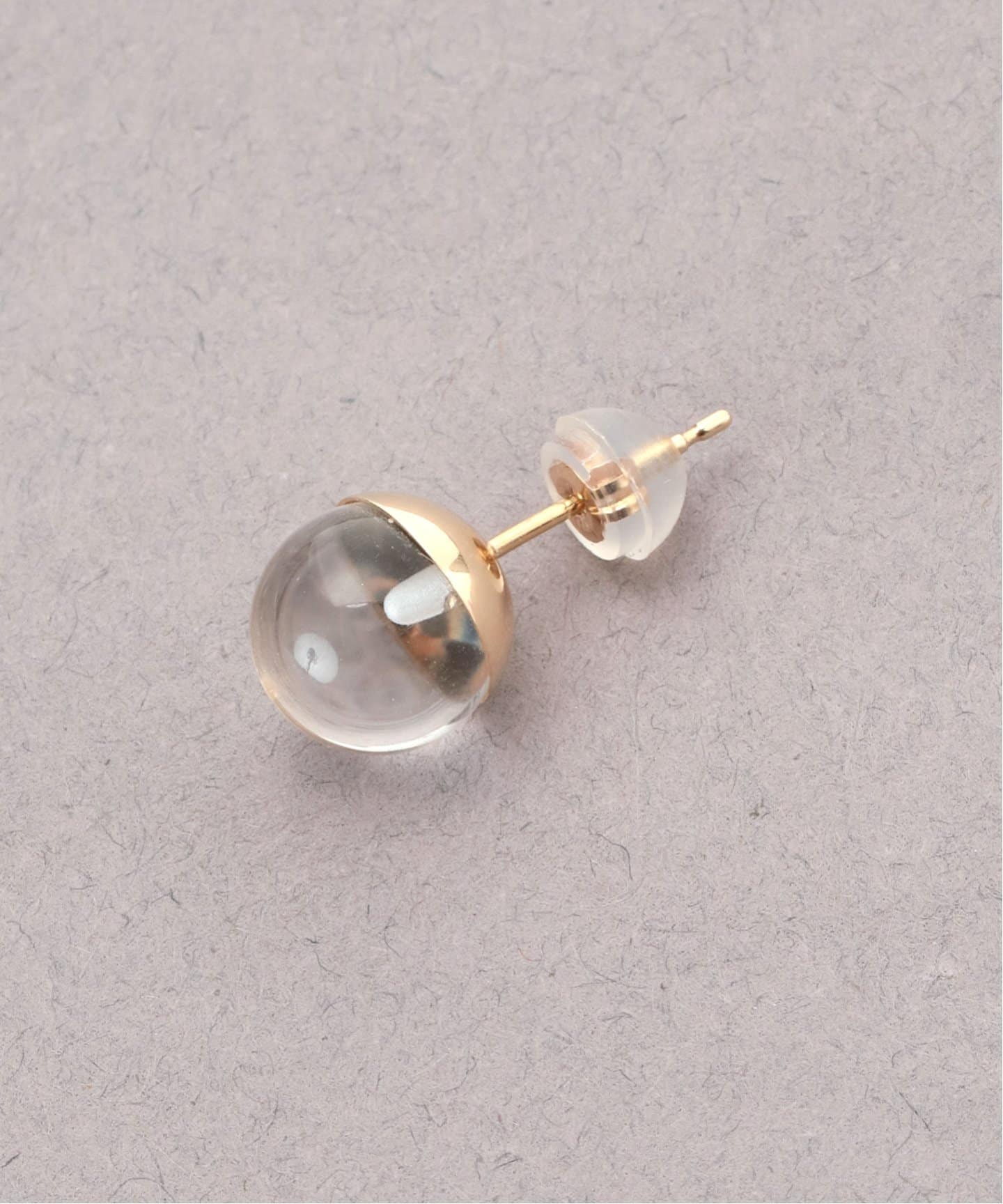 スフィアクォーツ8mmピアス K10（片耳）（ピアス（片耳用